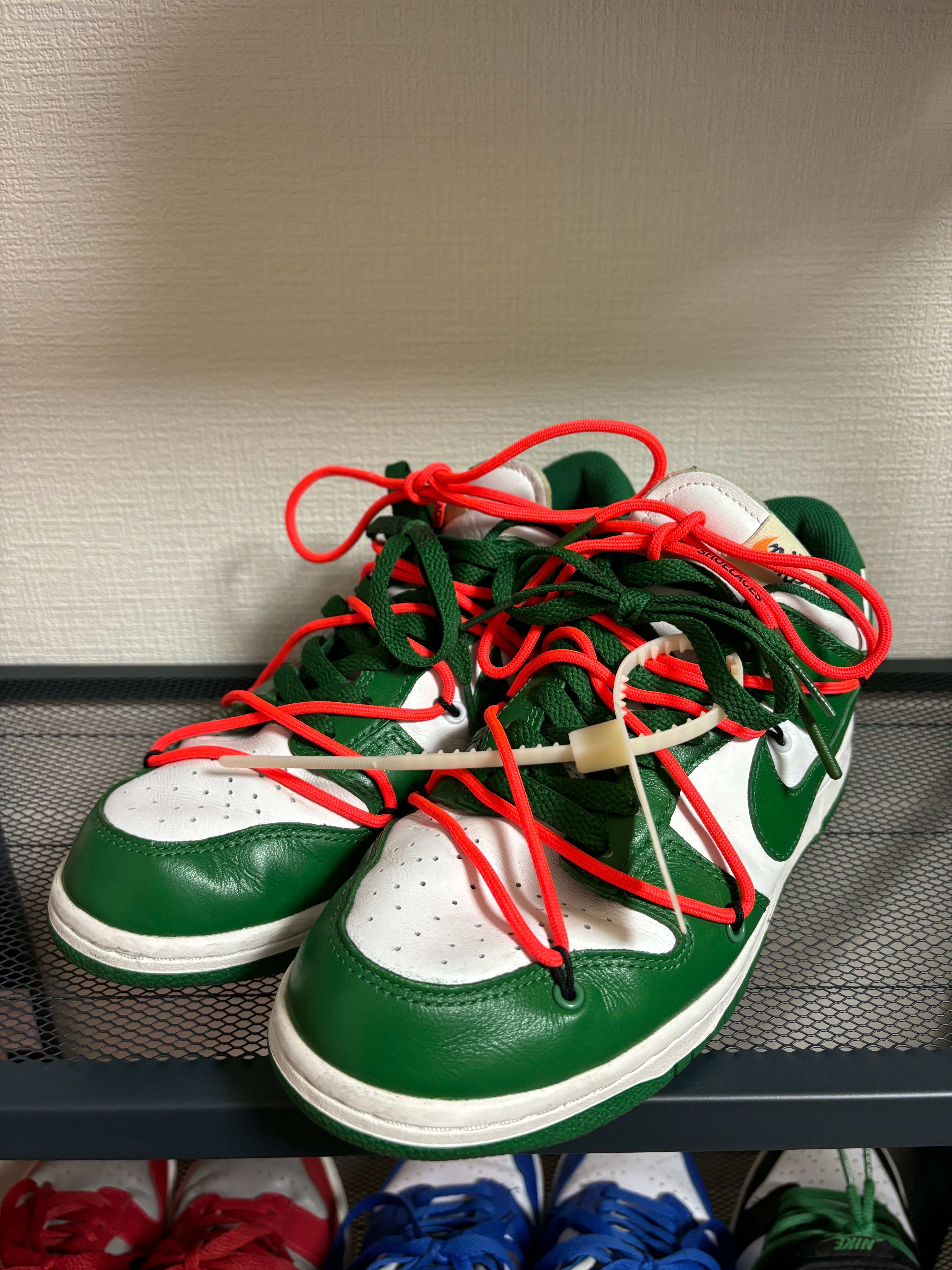 Off-White × Nike Dunk Low "White/Pine Green"
