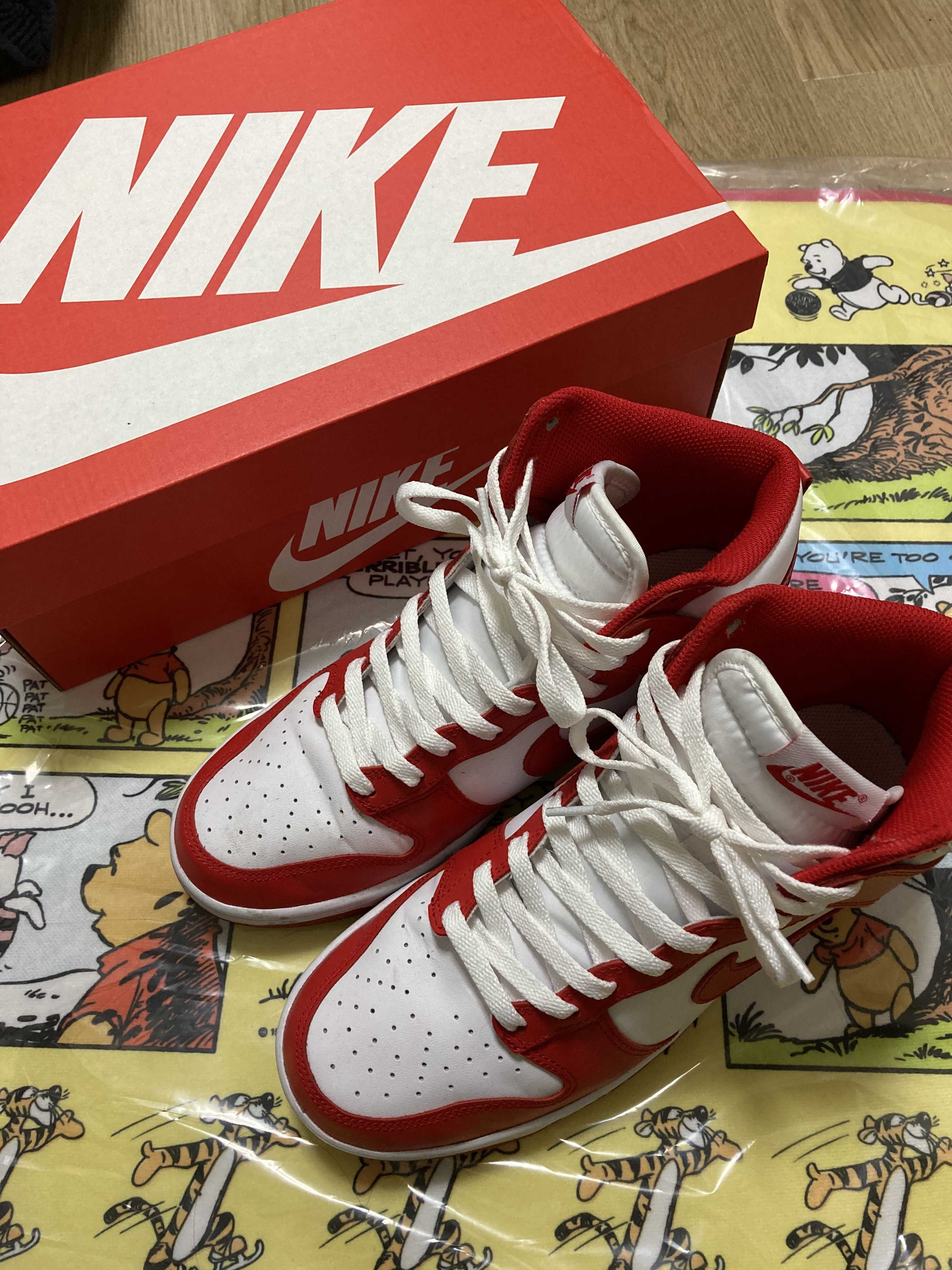Nike Dunk High "Championship White and Red"