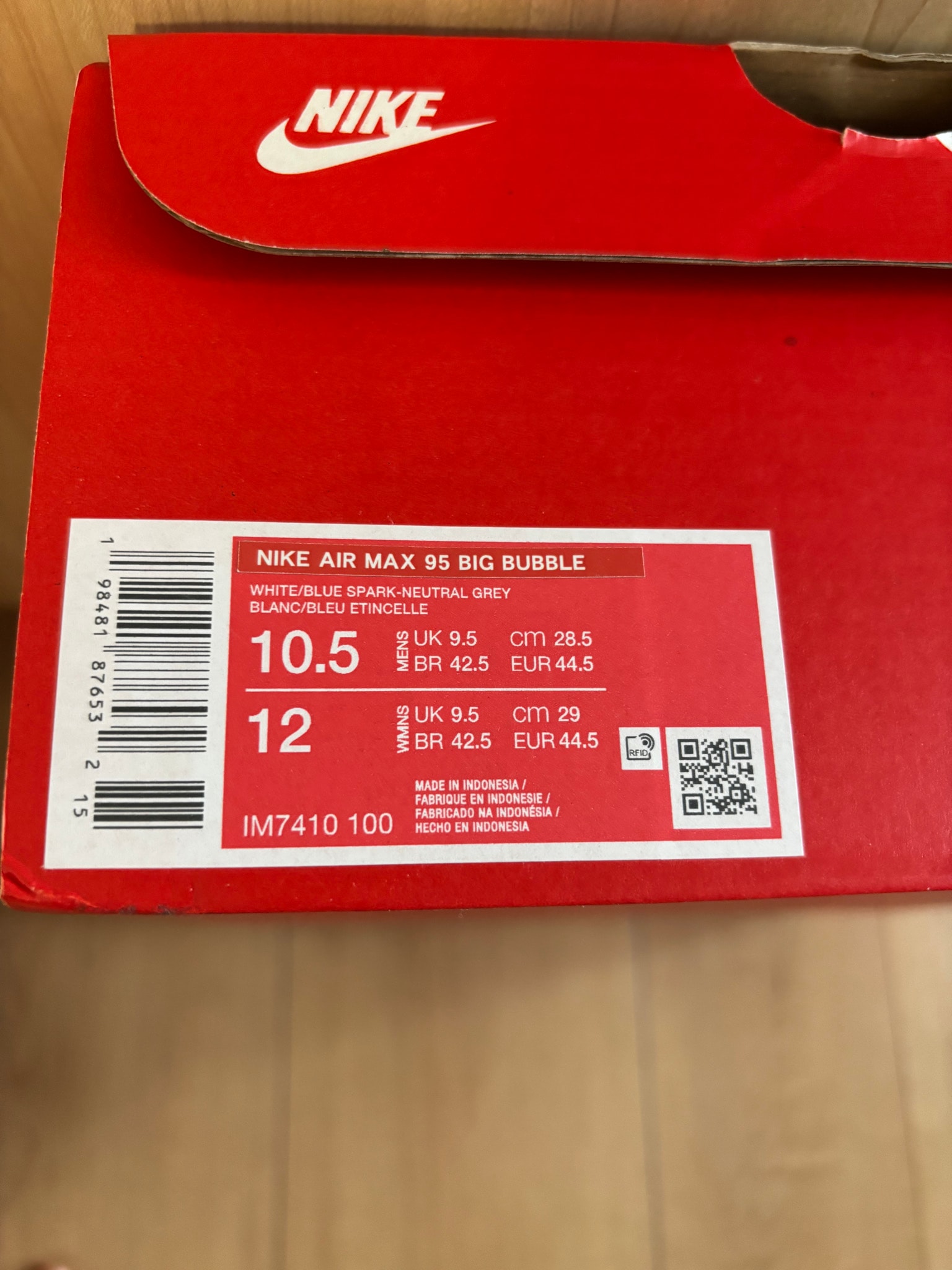 Nike Air Max 95 OG Big Bubble "Cool Grey/Blue Spark"