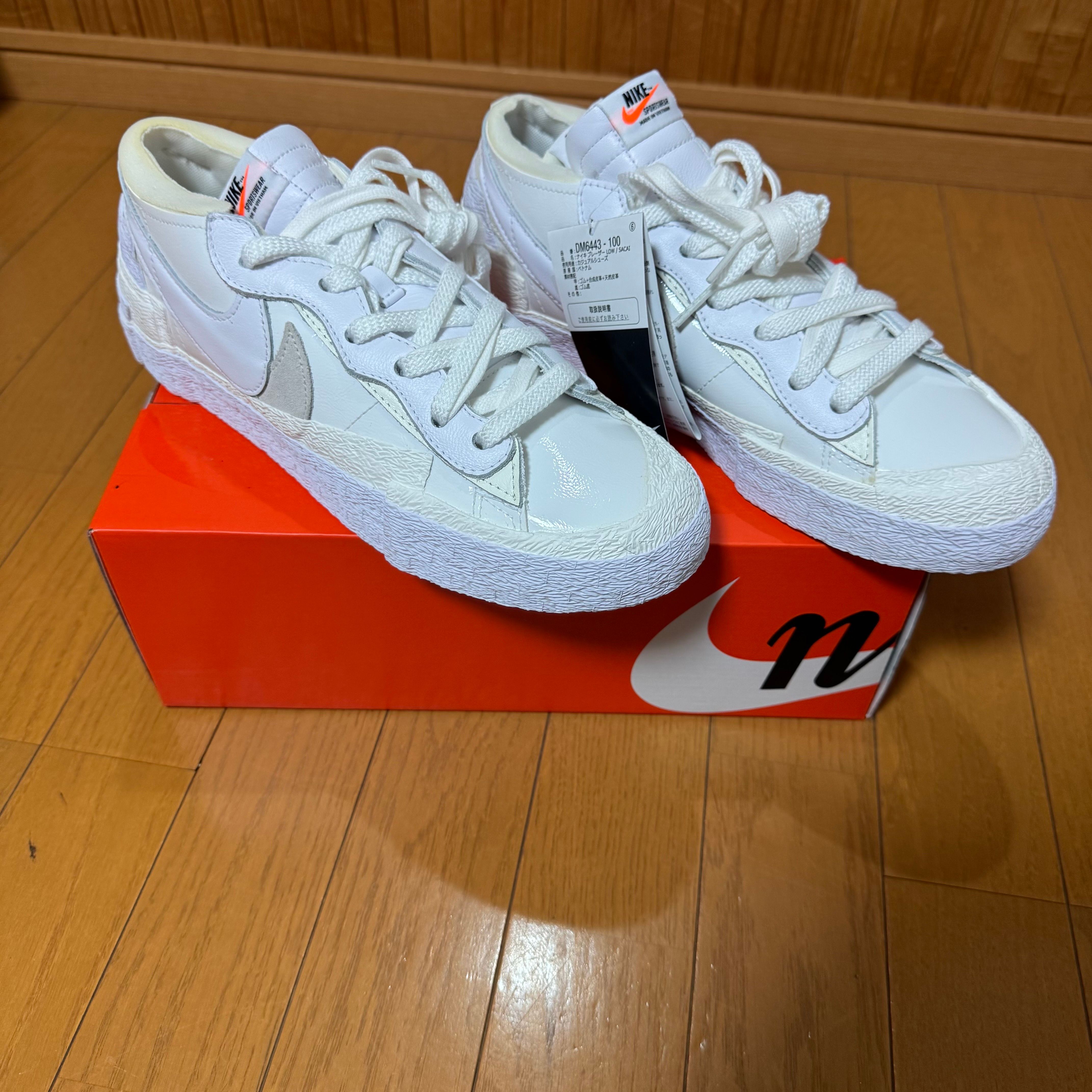 sacai × Nike Blazer Low "White Patent Leather"