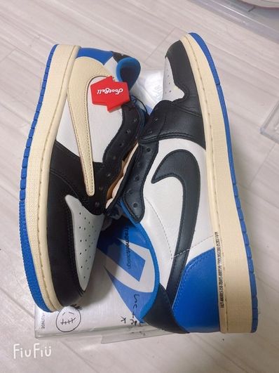 Travis Scott × fragment design × Nike Air Jordan 1 Low OG SP "Military Blue"
