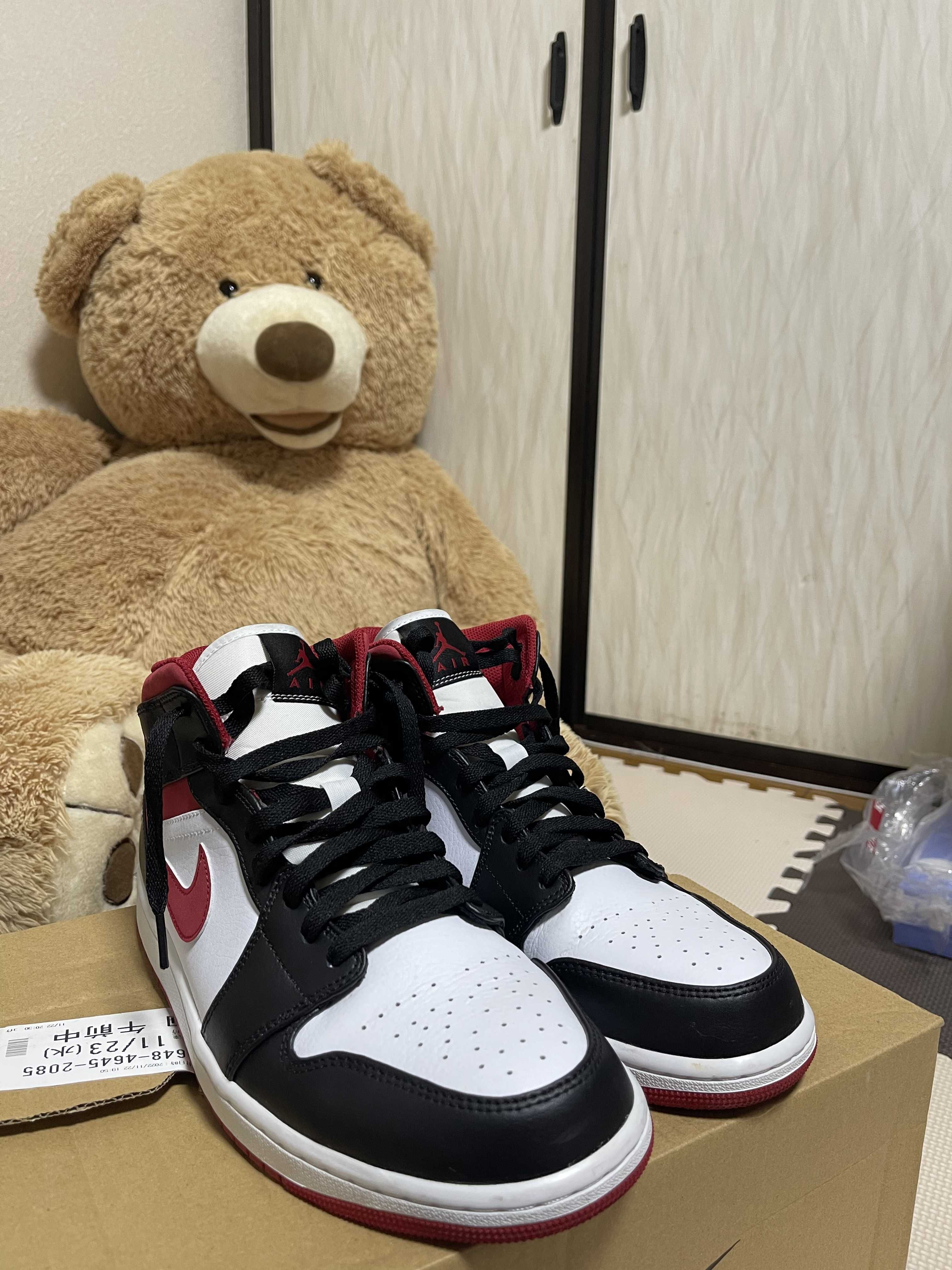 Nike Air Jordan 1 Mid "White/Gym Red Black"