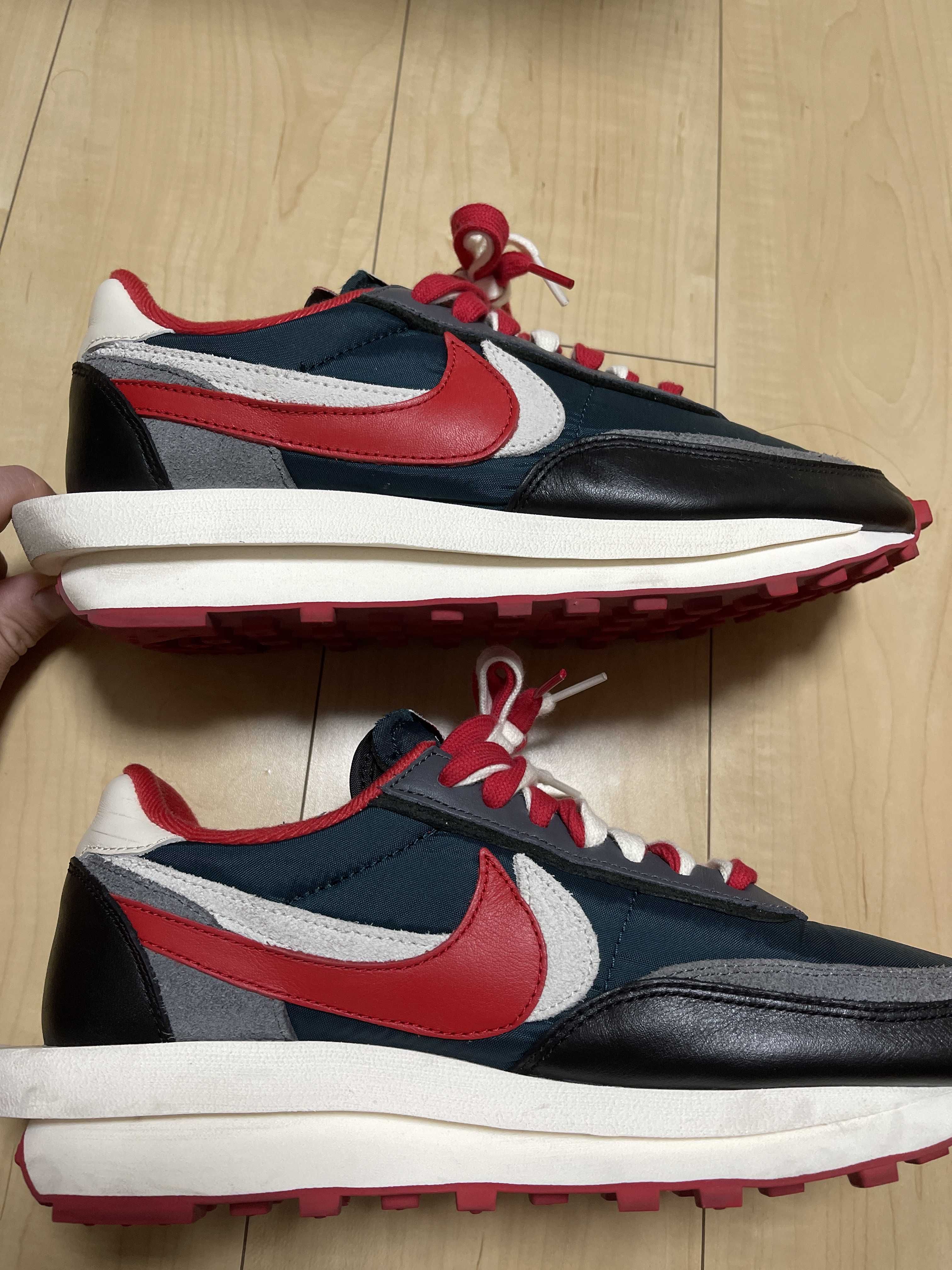 UNDERCOVER × sacai × Nike LD Waffle "Midnight Spruce/Pale Ivory-Dark Grey-University Red"