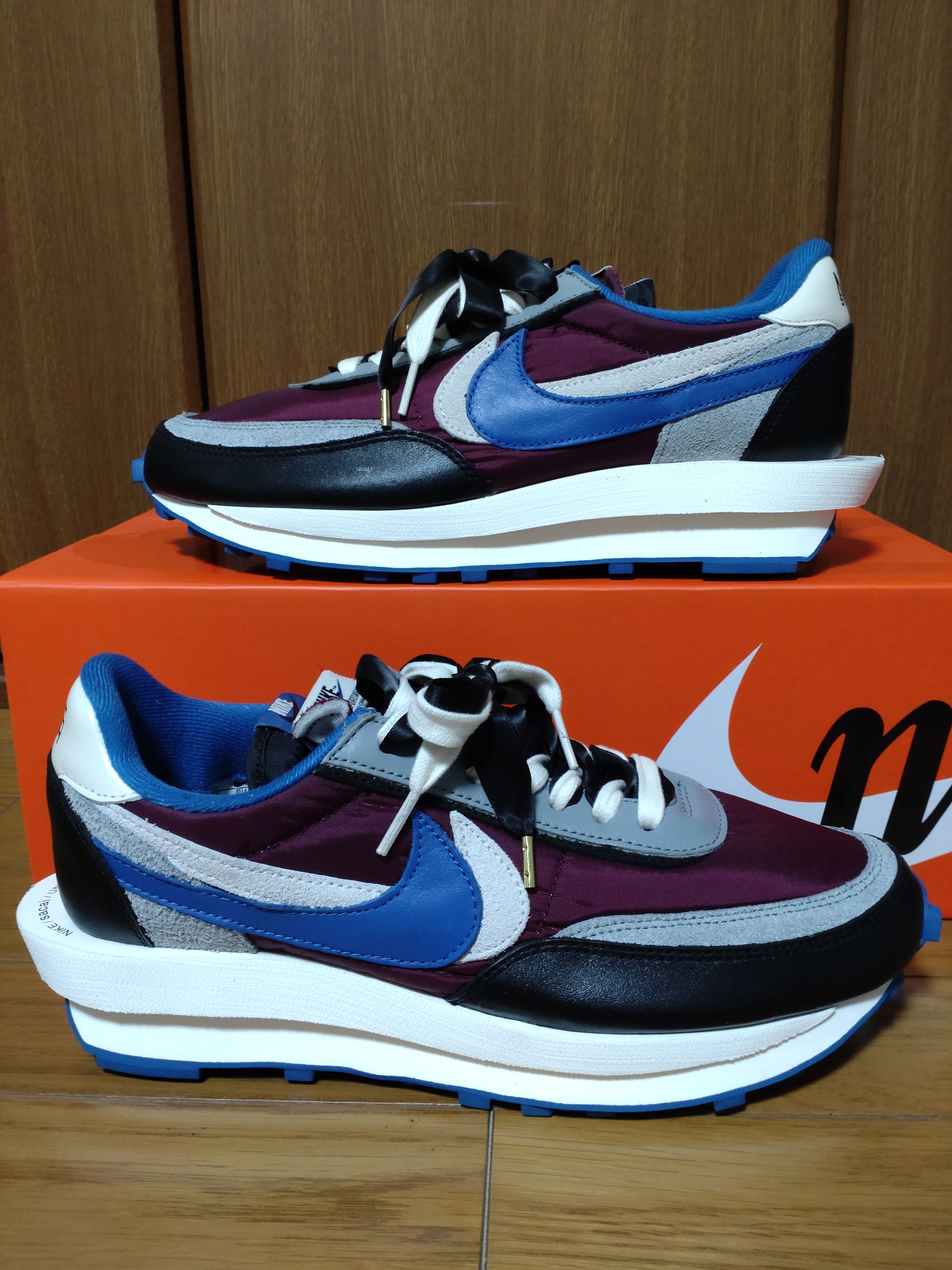 UNDERCOVER × sacai × Nike LD Waffle "Night Maroon/Pale Ivory-Ground Grey-Team Royal"