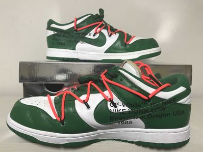 Off-White × Nike Dunk Low "White/Pine Green"