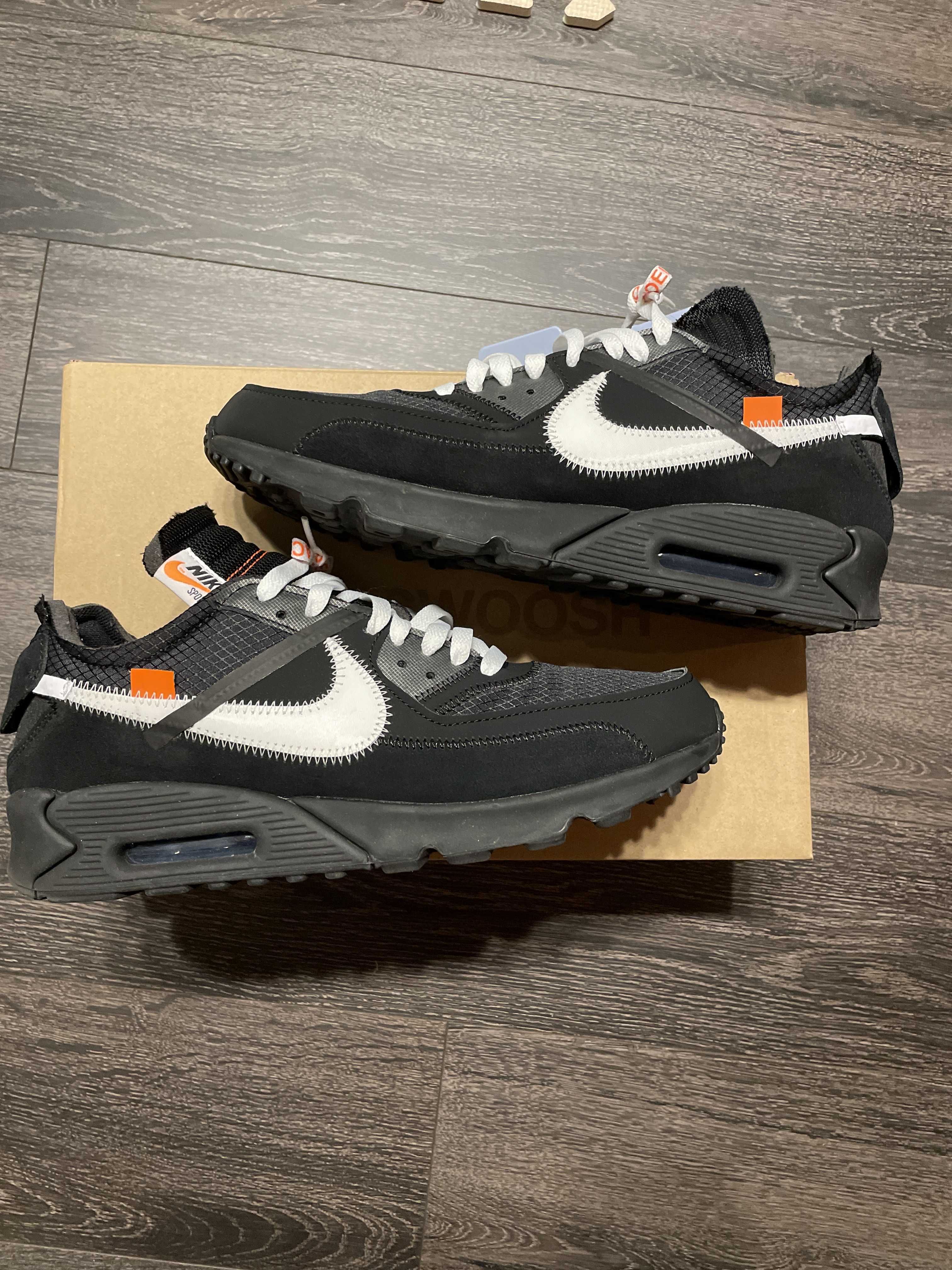 Off-White × Nike Air Max 90 "Black/Black-Cone-White"
