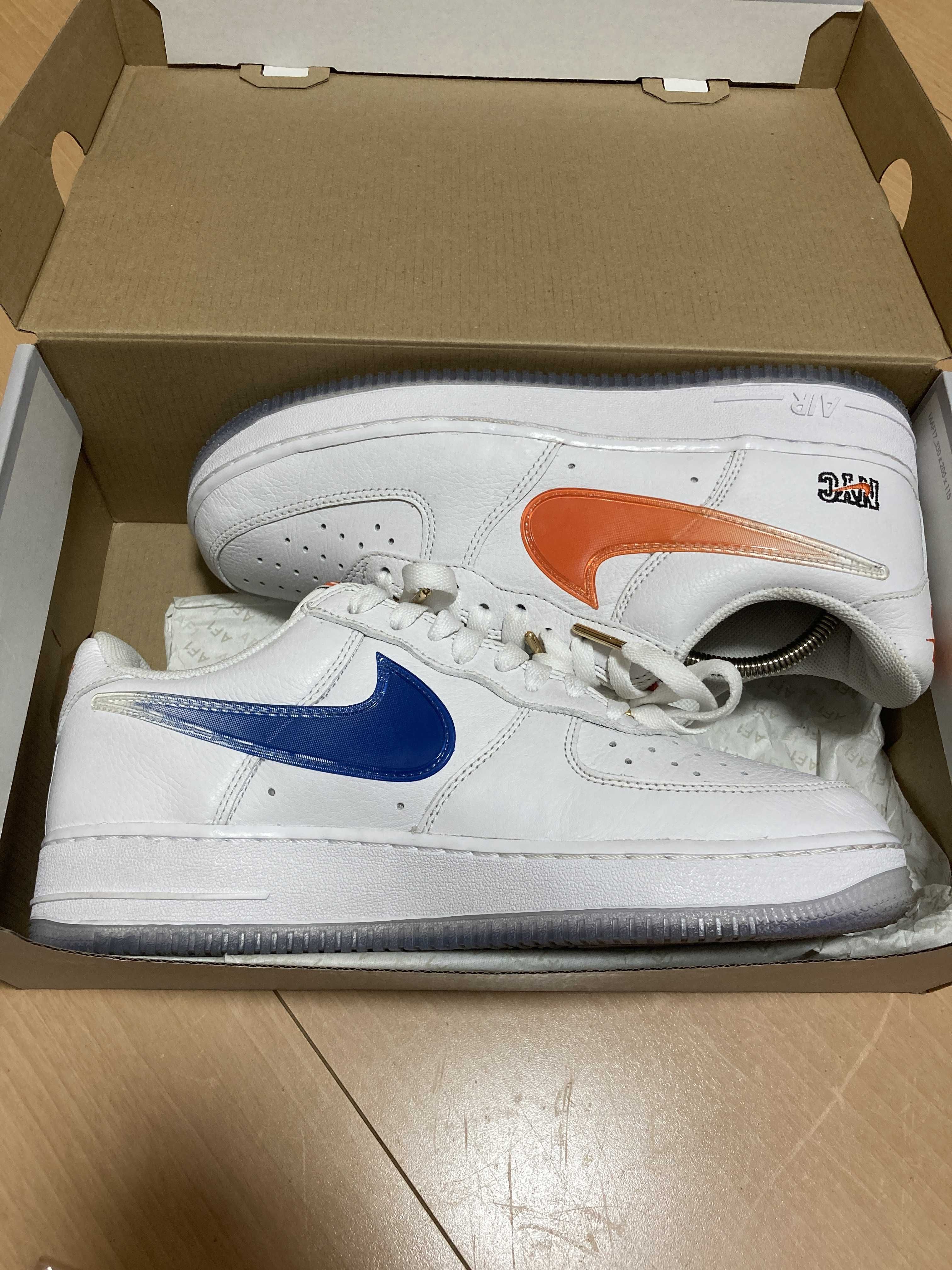 KITH × Nike Air Force 1 Low "White/Rush Blue/White/Brilliant Orange"