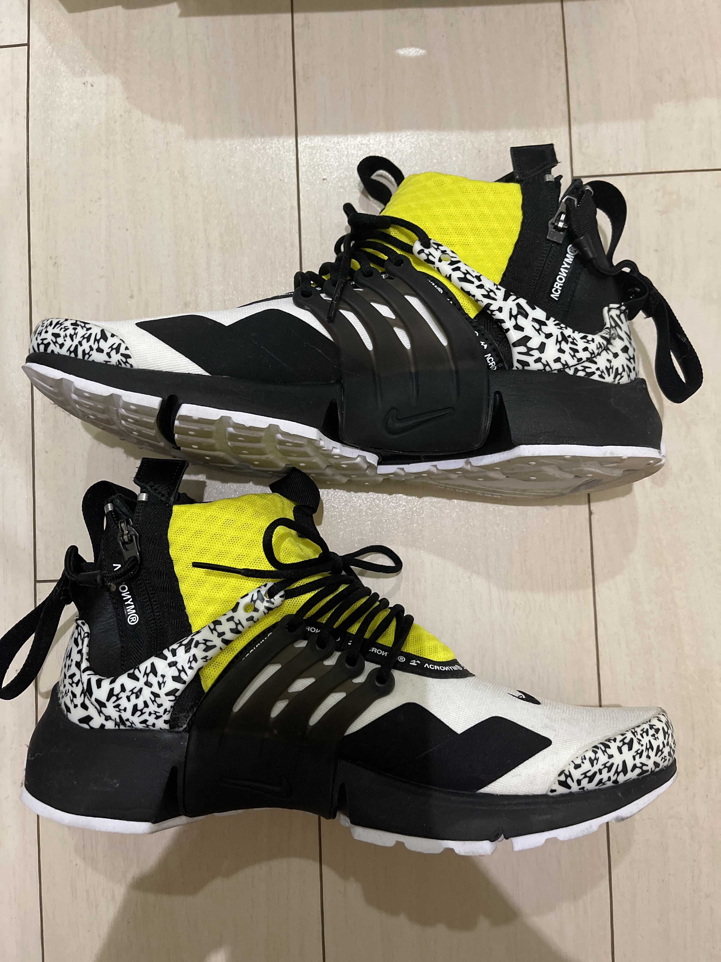 ACRONYM × Nike Air Presto Mid "White/Black/Dynamic Yellow"