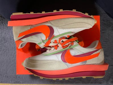 CLOT × Sacai × Nike LD Waffle "Orange Blaze"