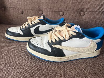 Travis Scott × fragment design × Nike Air Jordan 1 Low OG SP "Military Blue"