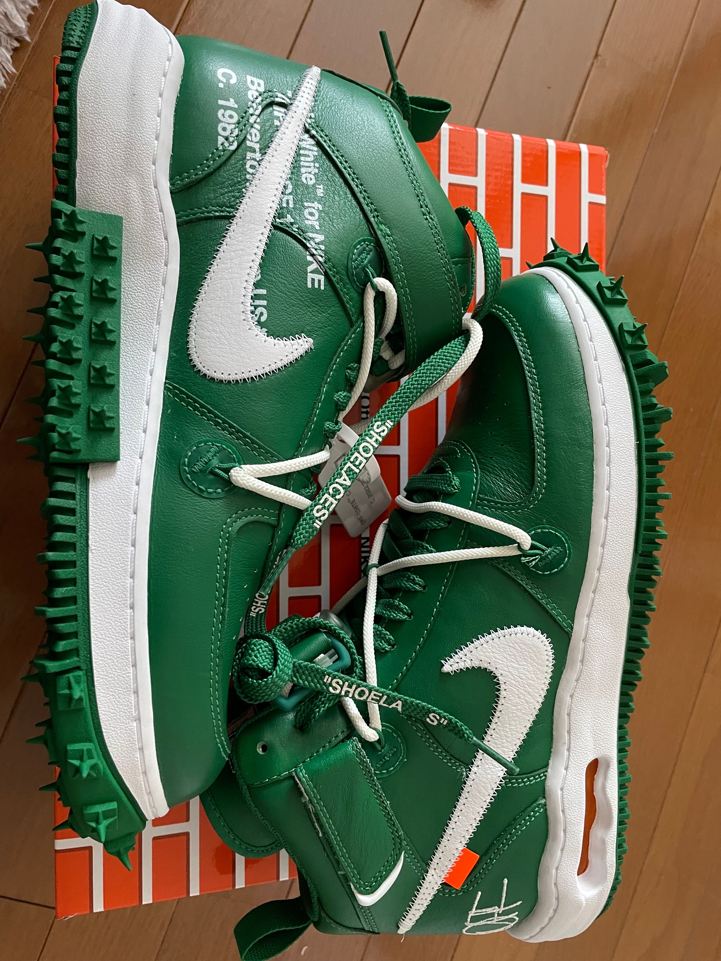 Off-White × Nike Air Force 1 Mid SP LTHR "Pine Green"