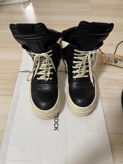 Rick Owens Mega Bumper Geobasket "Black/Milk"