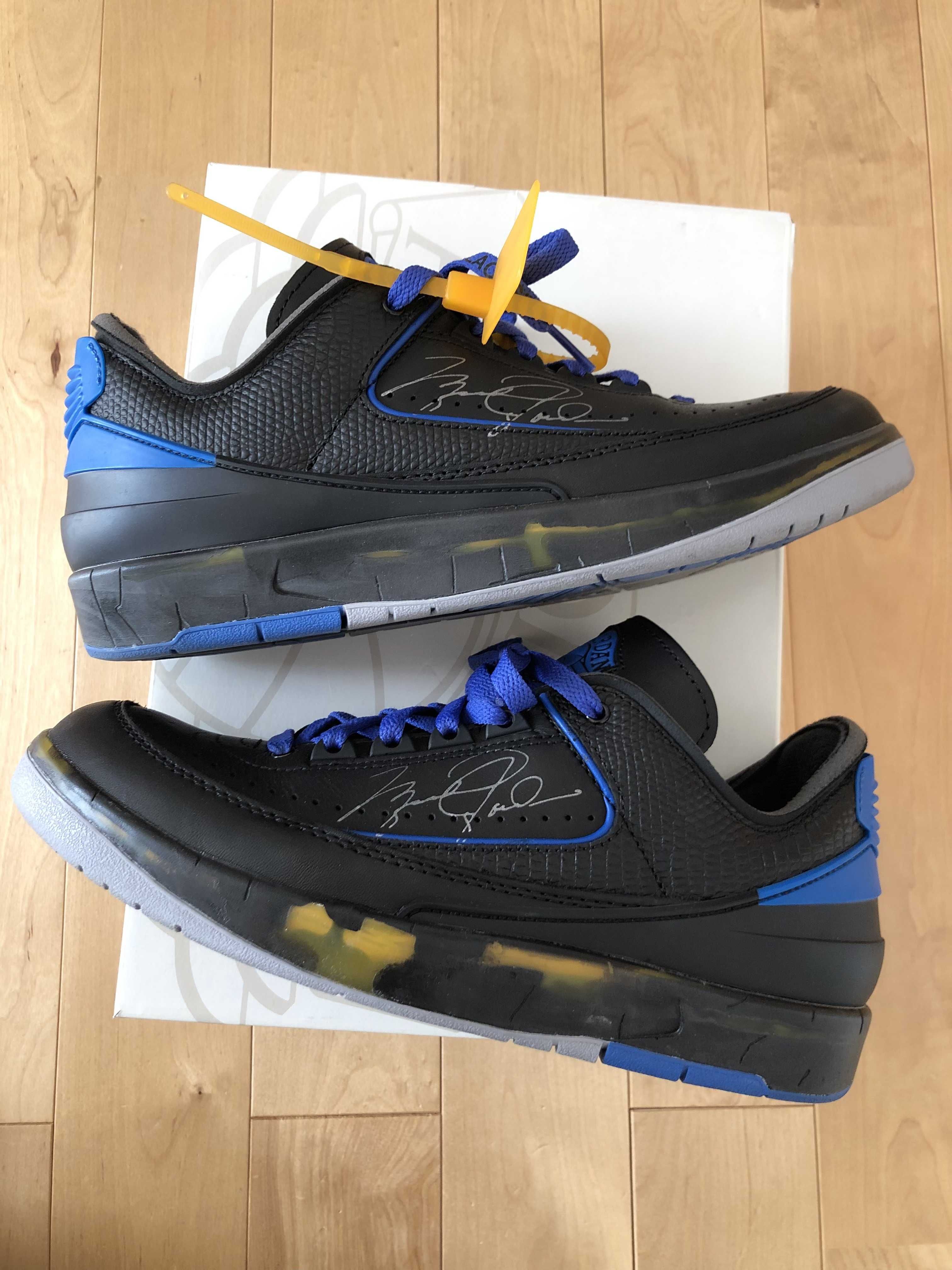 Off-White × Nike Air Jordan 2 Low "Black and Varsity Royal"