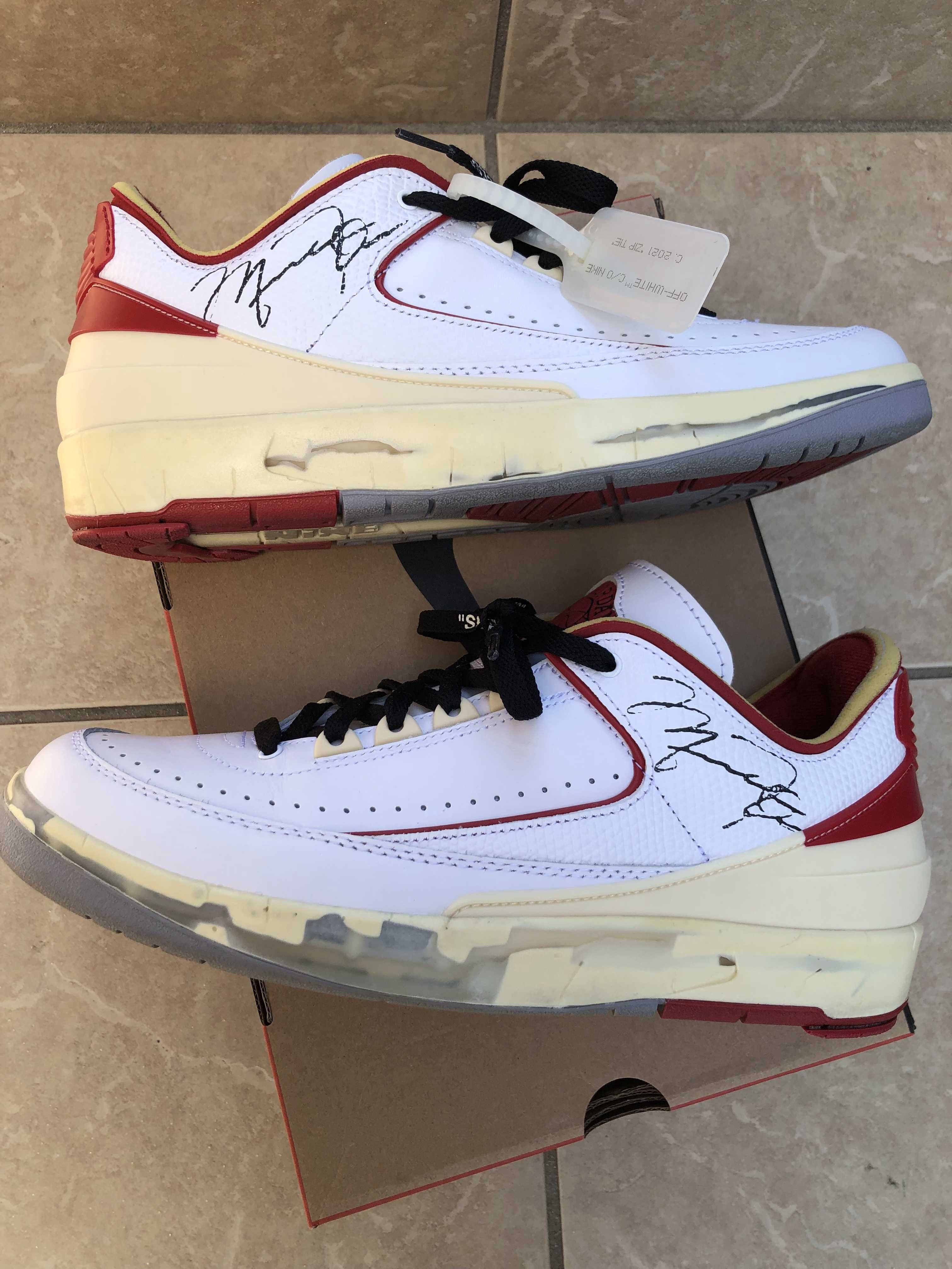 Off-White × Nike Air Jordan 2 Low "White and Varsity Red"