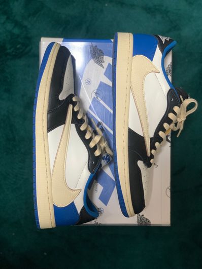 Travis Scott × fragment design × Nike Air Jordan 1 Low OG SP "Military Blue"