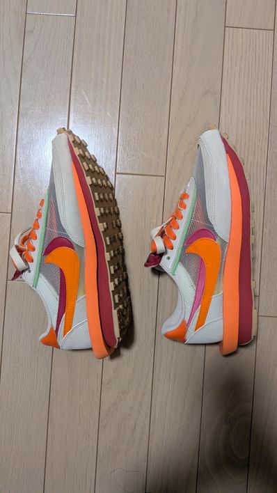 CLOT × Sacai × Nike LD Waffle "Orange Blaze"