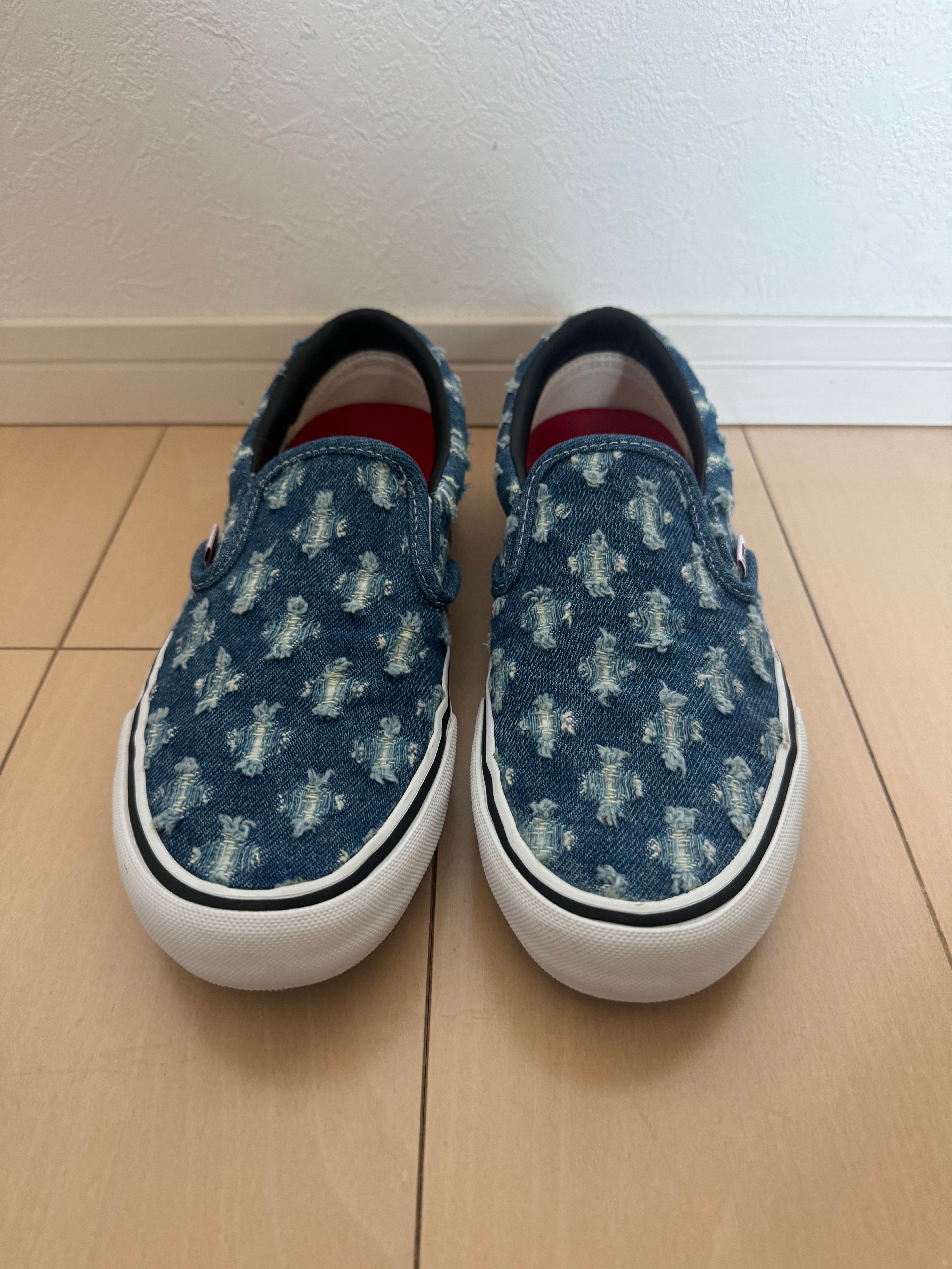 Supreme × Vans Slip-On Hole Punch Denim "Blue"