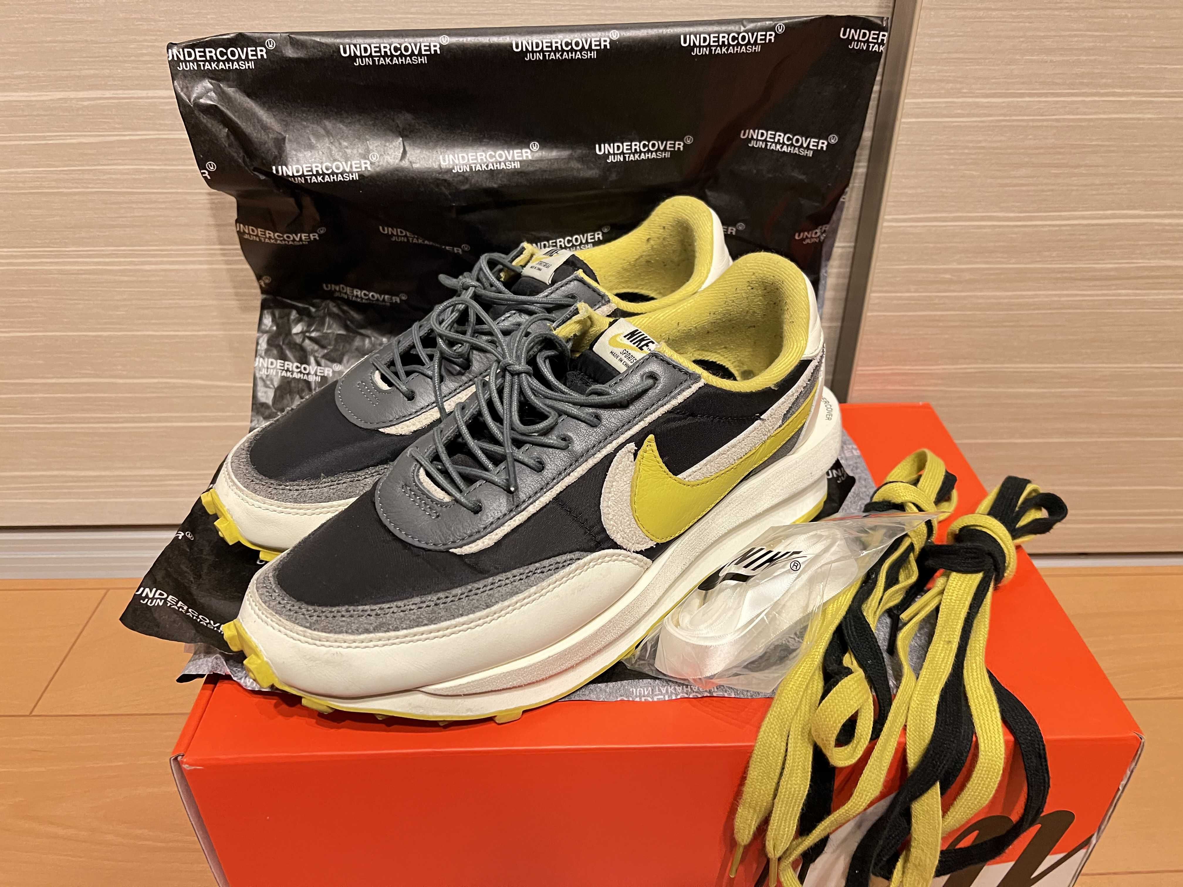 UNDERCOVER × sacai × Nike LD Waffle "Black/Sail-Dark Grey-Bright Citron"