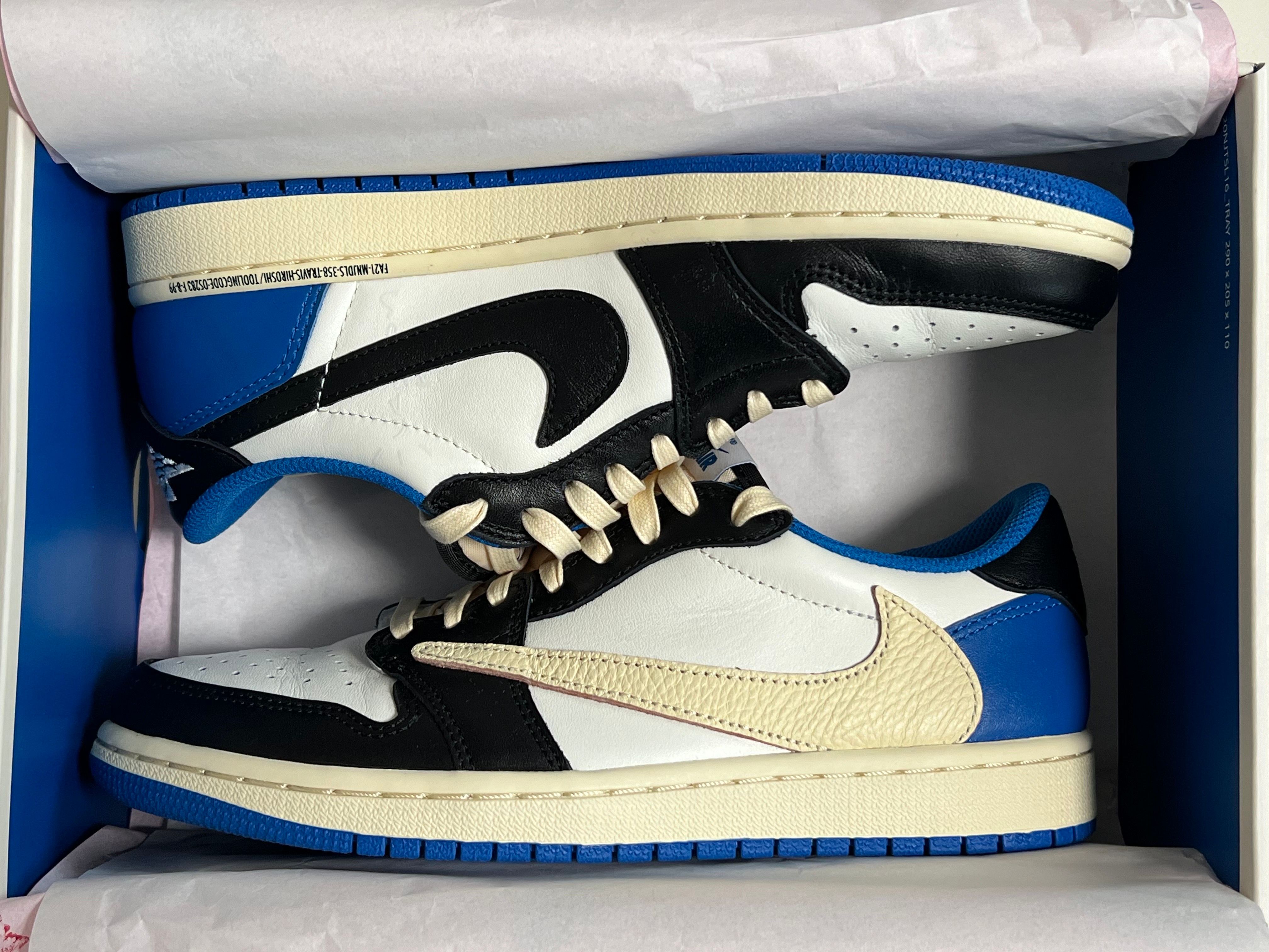Travis Scott × fragment design × Nike Air Jordan 1 Low OG SP "Military Blue"