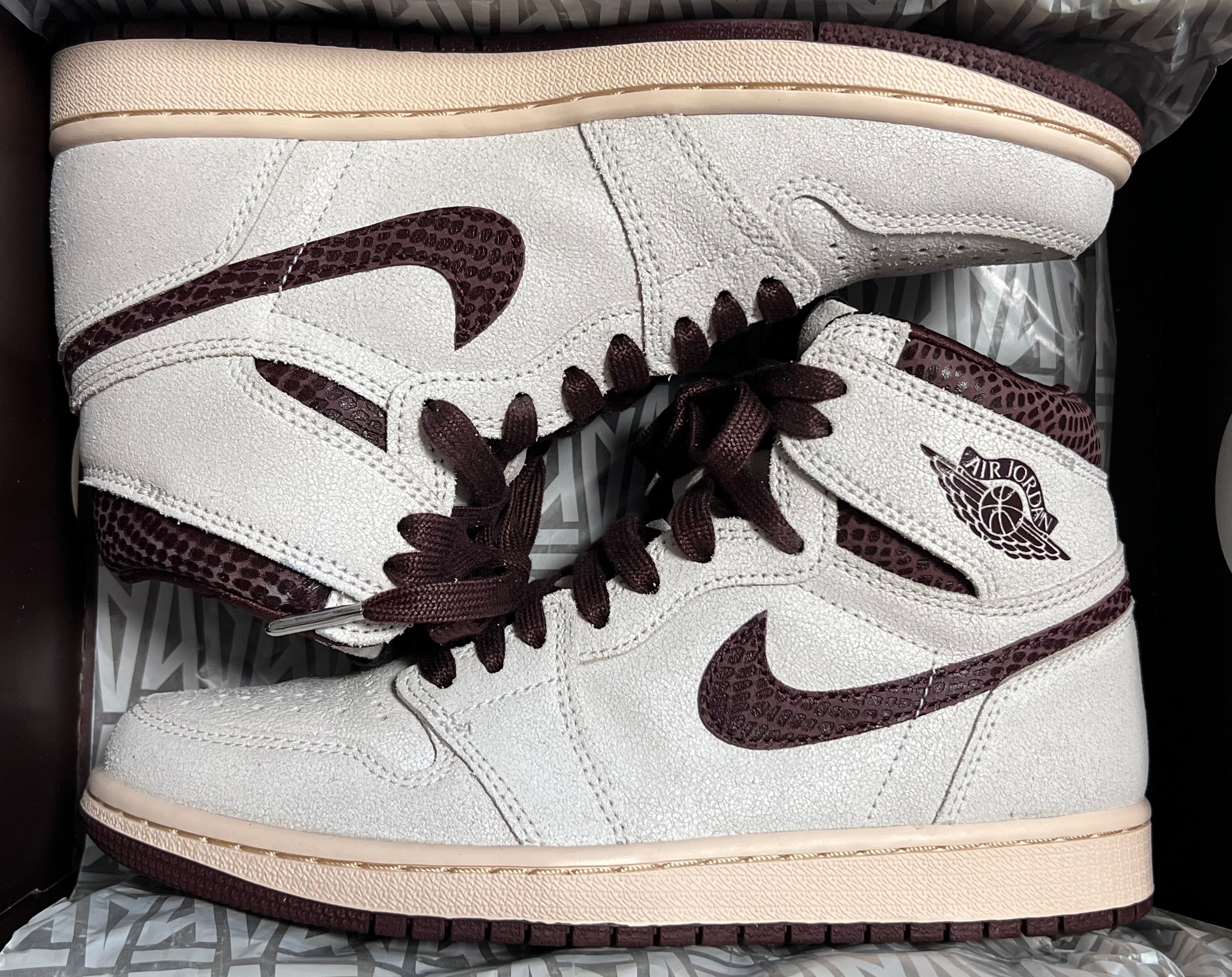 A Ma Maniere × Nike Air Jordan 1 Retro High OG "Sail and Burgundy"