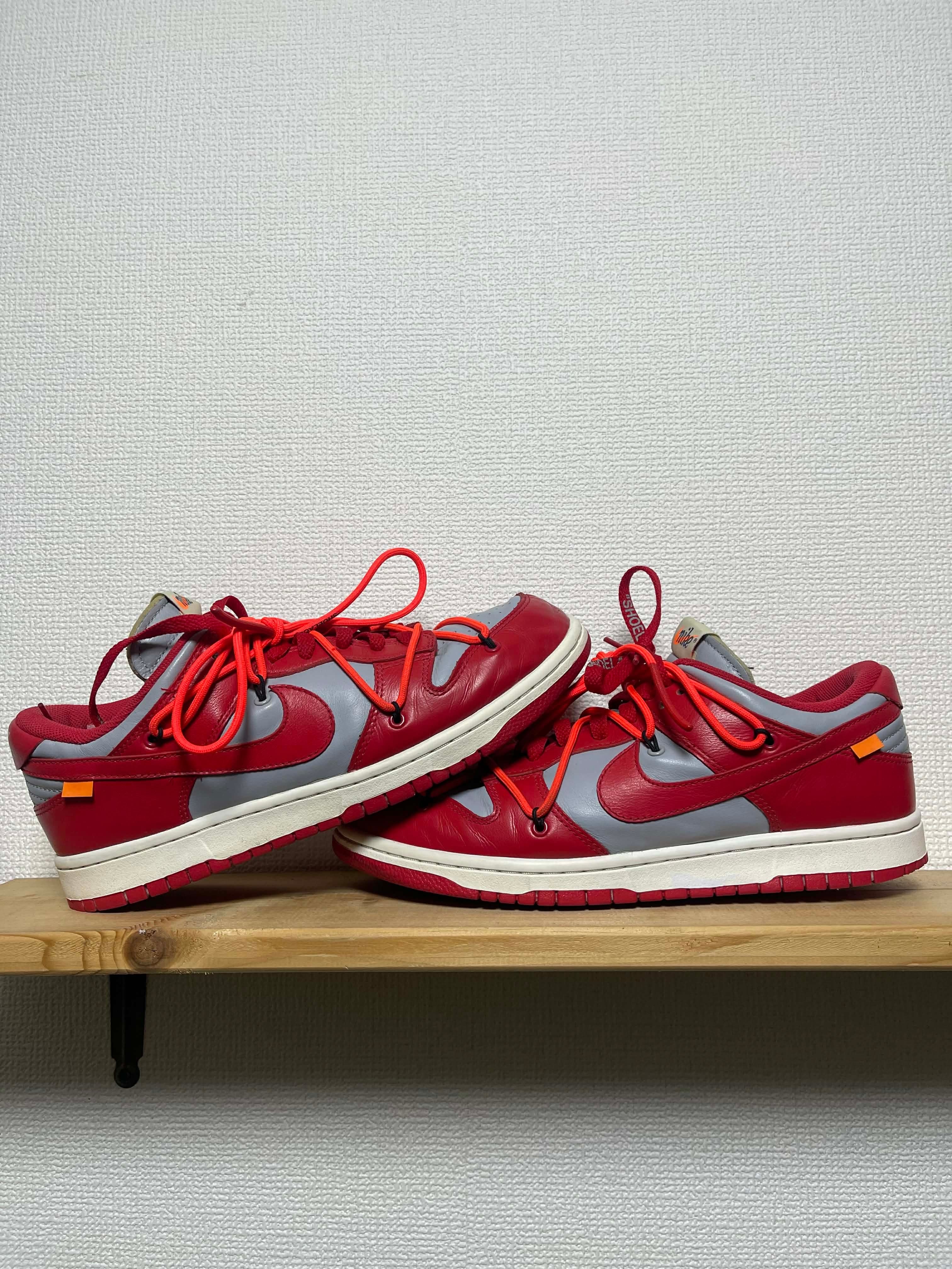 Off-White × Nike Dunk Low "University Red/Wolf Grey"