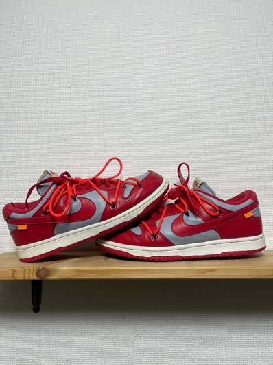 Off-White × Nike Dunk Low "University Red/Wolf Grey"