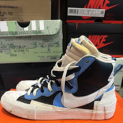 sacai × NIKE BLAZER MID "BLACK / BLUE"