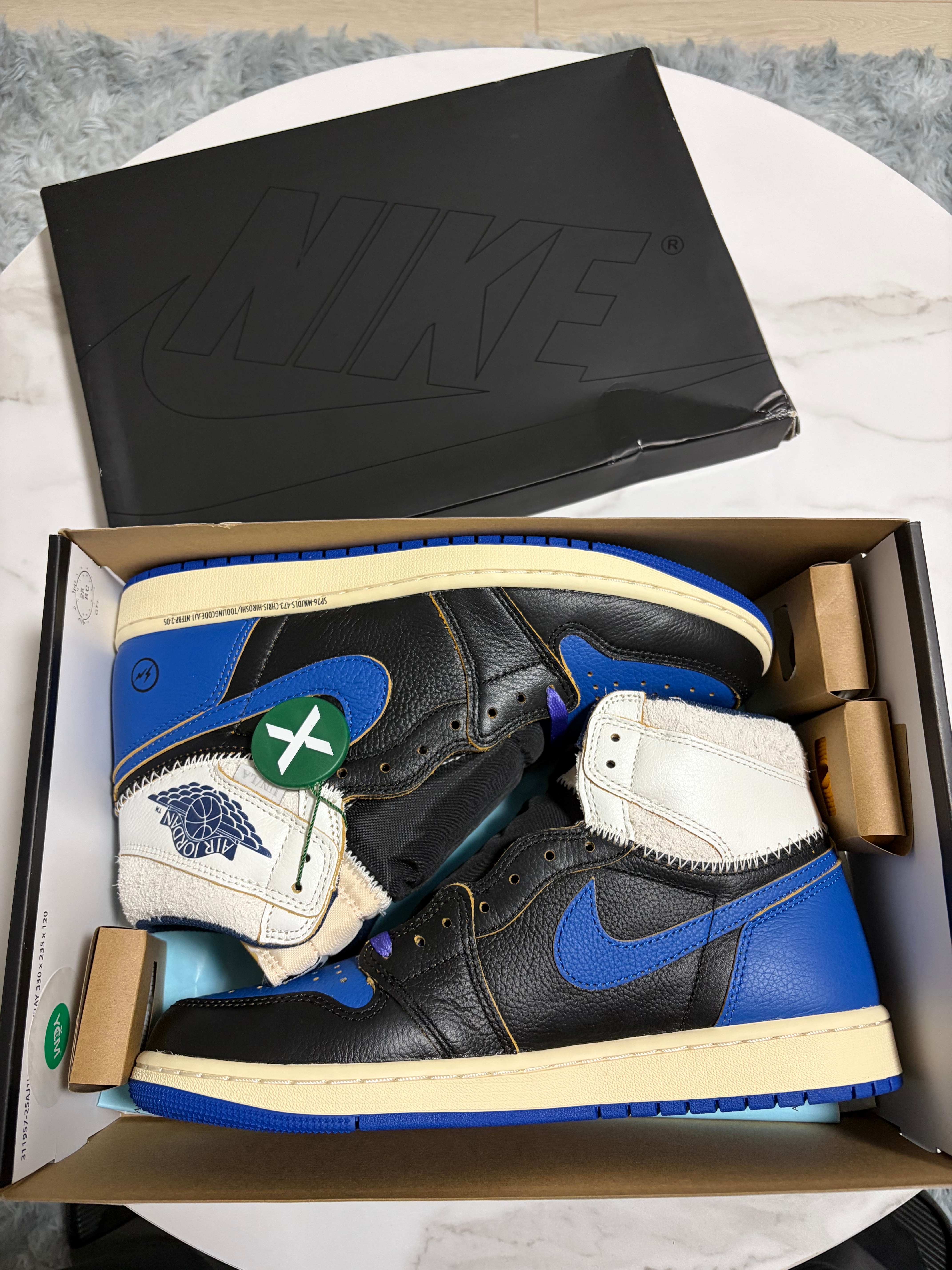 fragment design × UNION × Nike Air Jordan 1 High OG "Sport Royal"