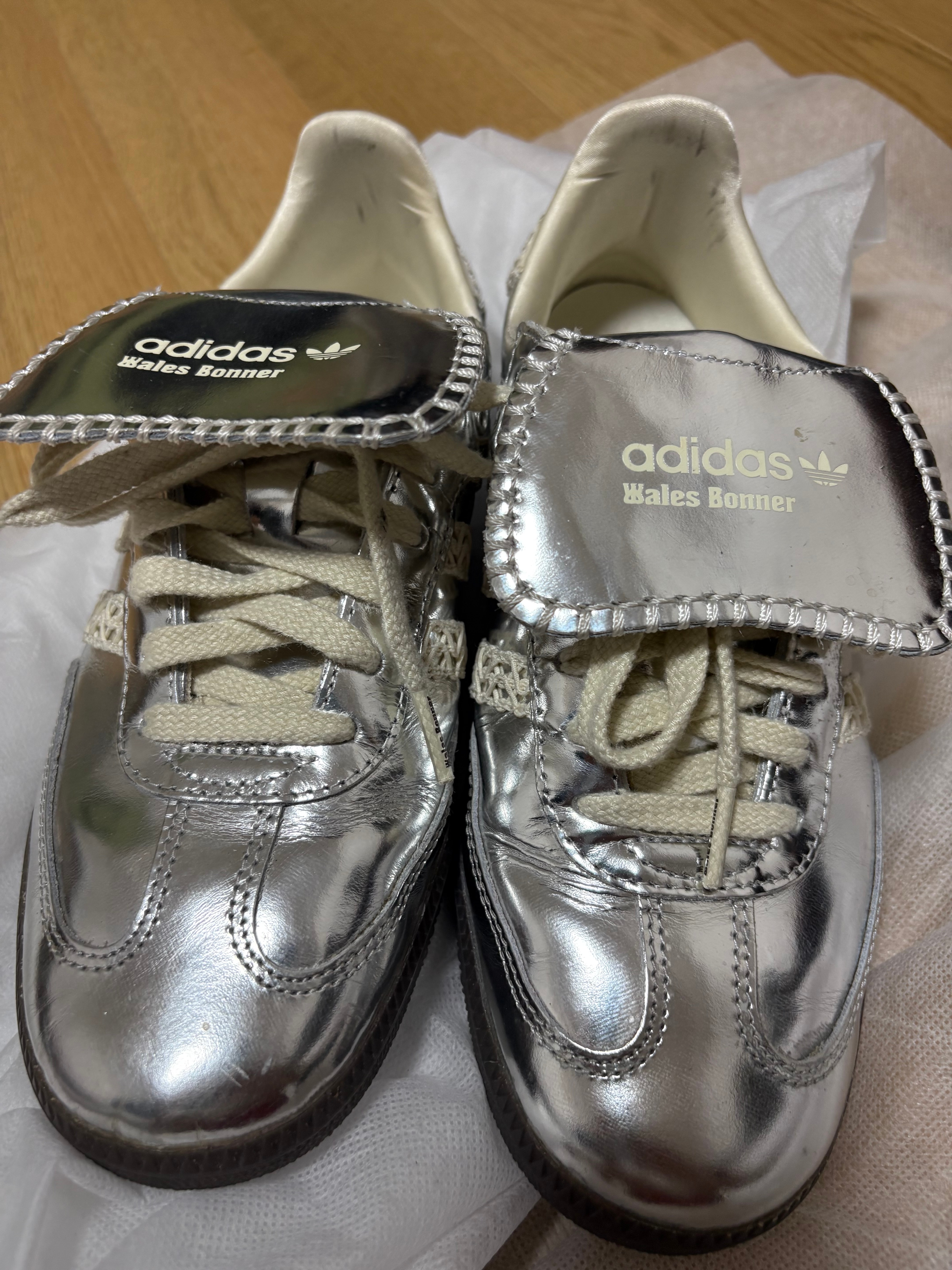Wales Bonner シルバー　スニーカー　26.5 6月9日発売【Wales Bonner x adidas samba “Silver Metallic” & “Ecru
