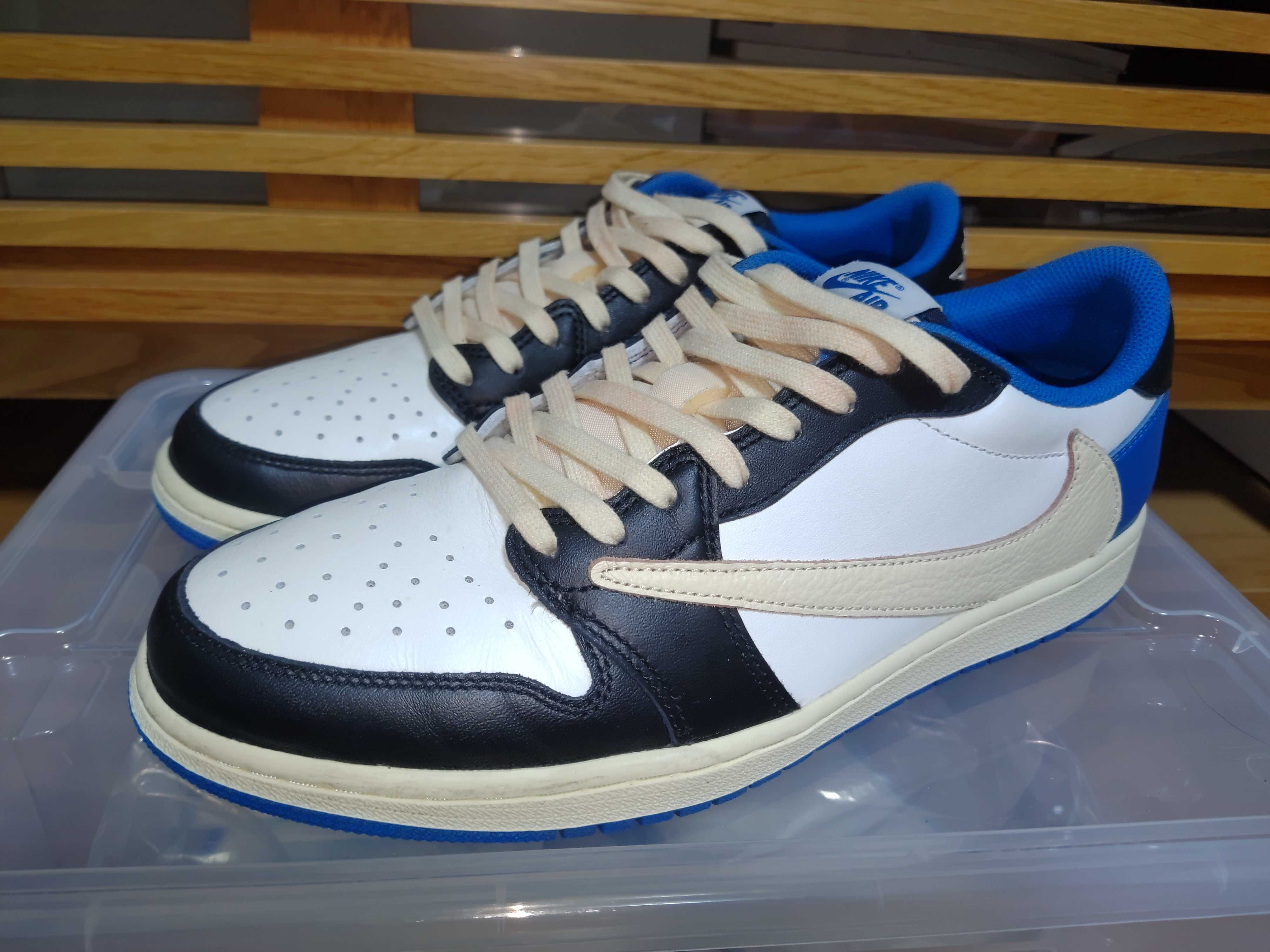 Travis Scott × fragment design × Nike Air Jordan 1 Low OG SP "Military Blue"