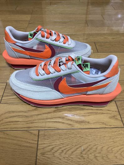 CLOT × Sacai × Nike LD Waffle "Orange Blaze"
