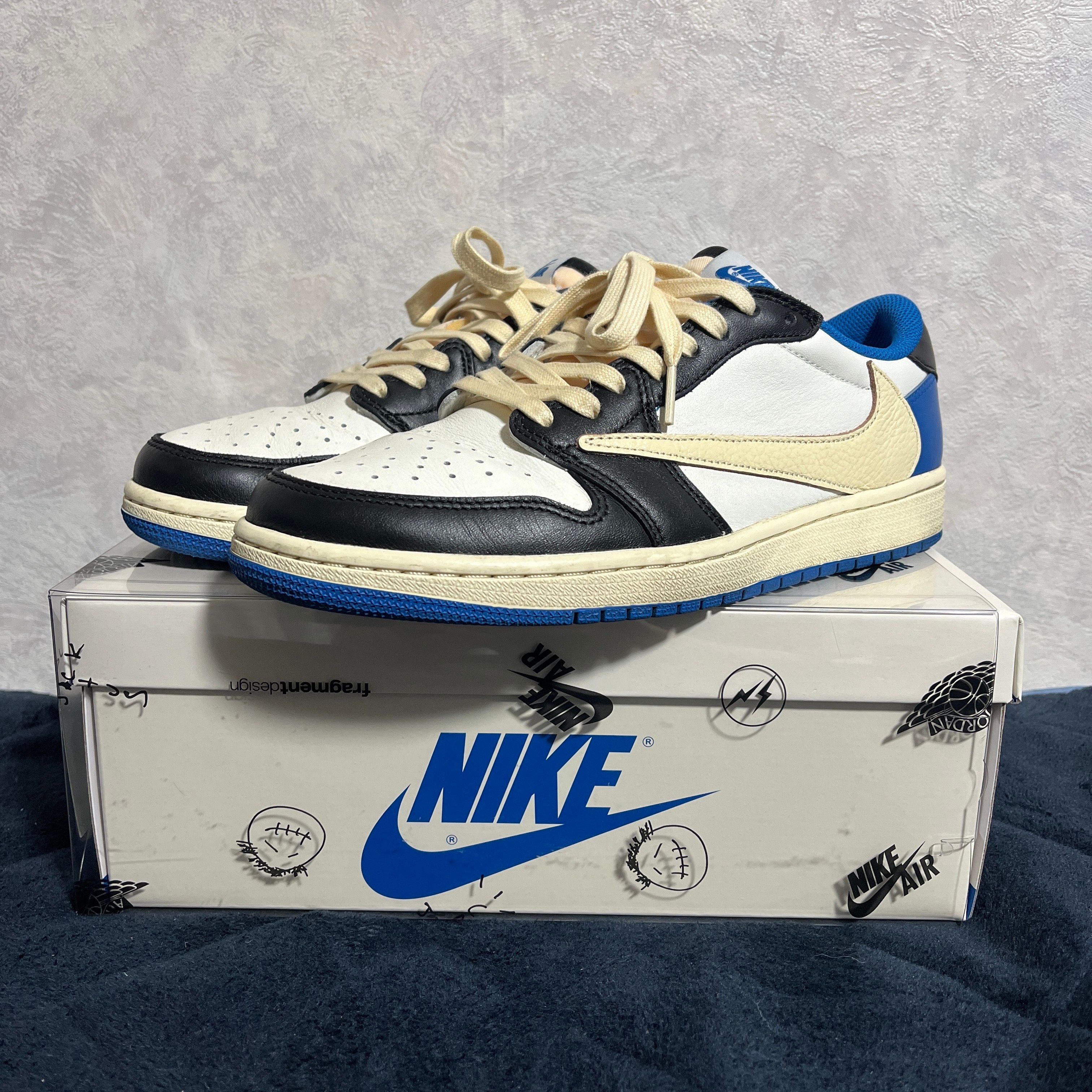 Travis Scott × fragment design × Nike Air Jordan 1 Low OG SP "Military Blue"