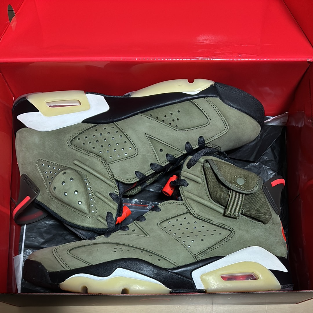 トラヴィススコット × ナイキ エアジョーダン6 レトロ "ミディアム オリーブ"
