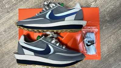 CLOT × Sacai × Nike LD Waffle "Grey Obsidian/Cool Grey"