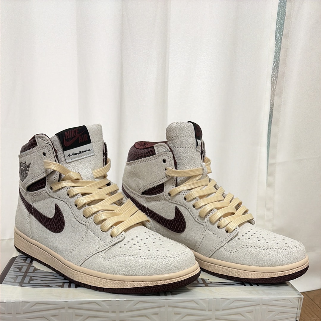 A Ma Maniere × Nike Air Jordan 1 Retro High OG "Sail and Burgundy"