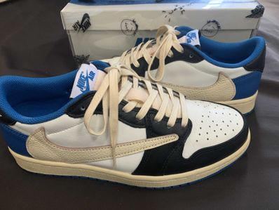 Travis Scott × fragment design × Nike Air Jordan 1 Low OG SP "Military Blue"