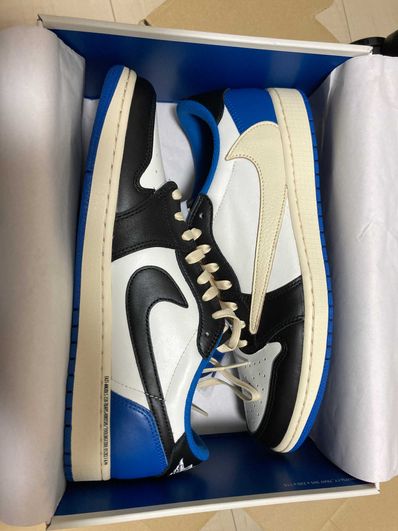 Travis Scott × fragment design × Nike Air Jordan 1 Low OG SP "Military Blue"