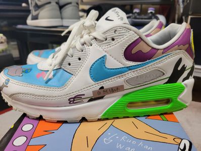 RUOHAN WANG × NIKE AIR MAX 90 FLYLEATHER "WHITE/MULTI COLOR"