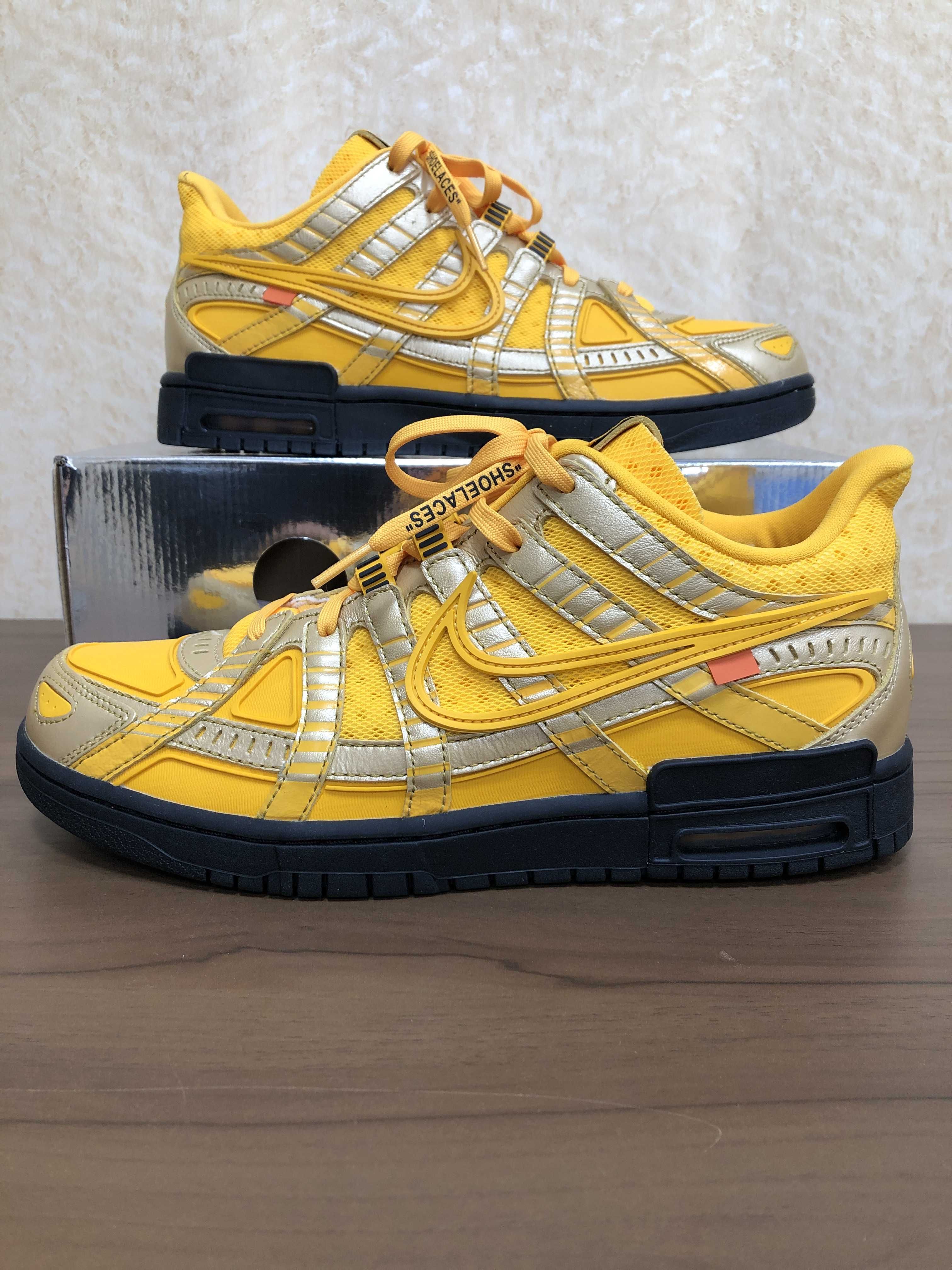 Off-White × Nike Air Rubber Dunk "University Gold" 