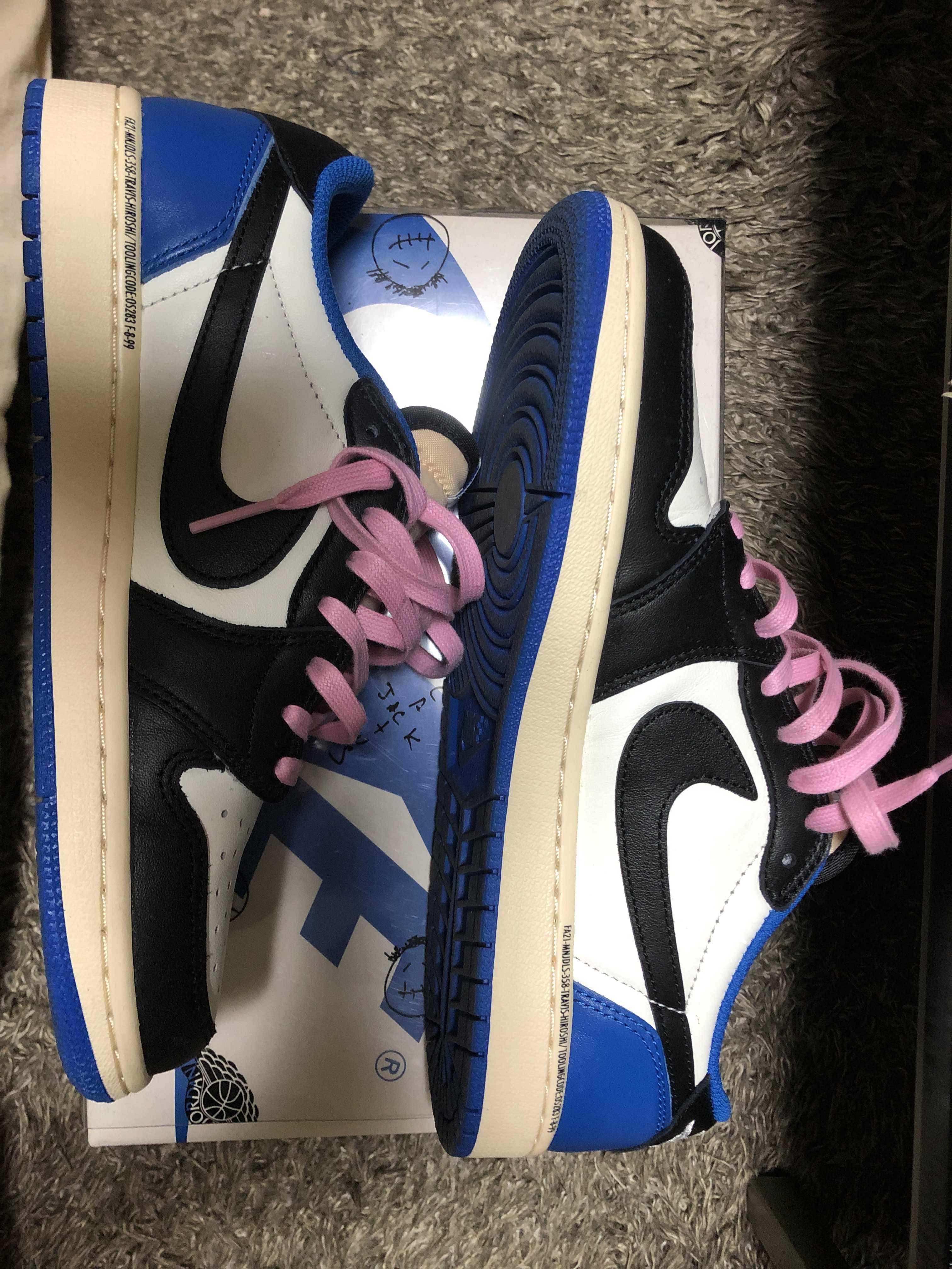 Travis Scott × fragment design × Nike Air Jordan 1 Low OG SP "Military Blue"