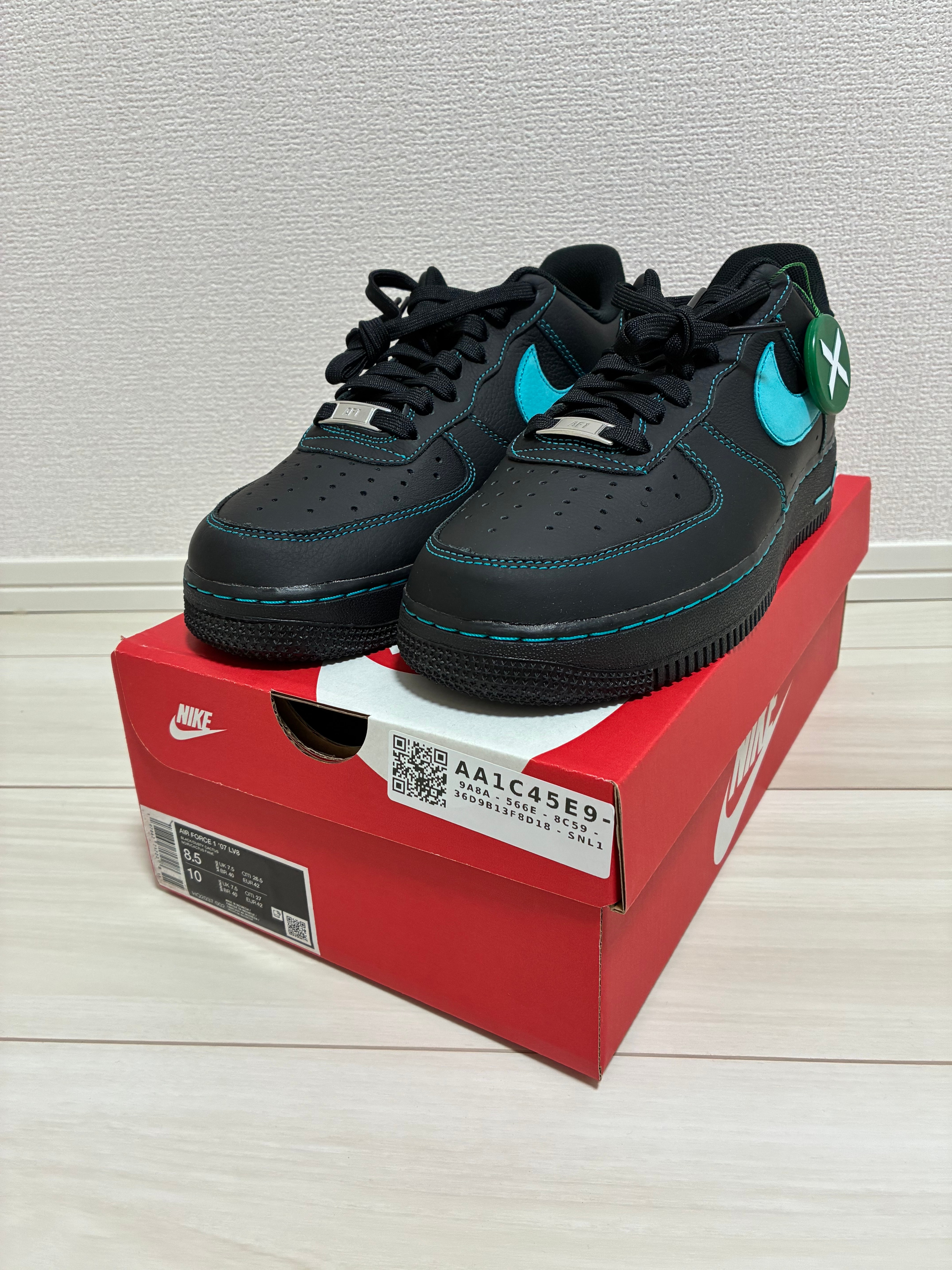 ナイキ エアフォース1 ロー "ブラックティファニー"