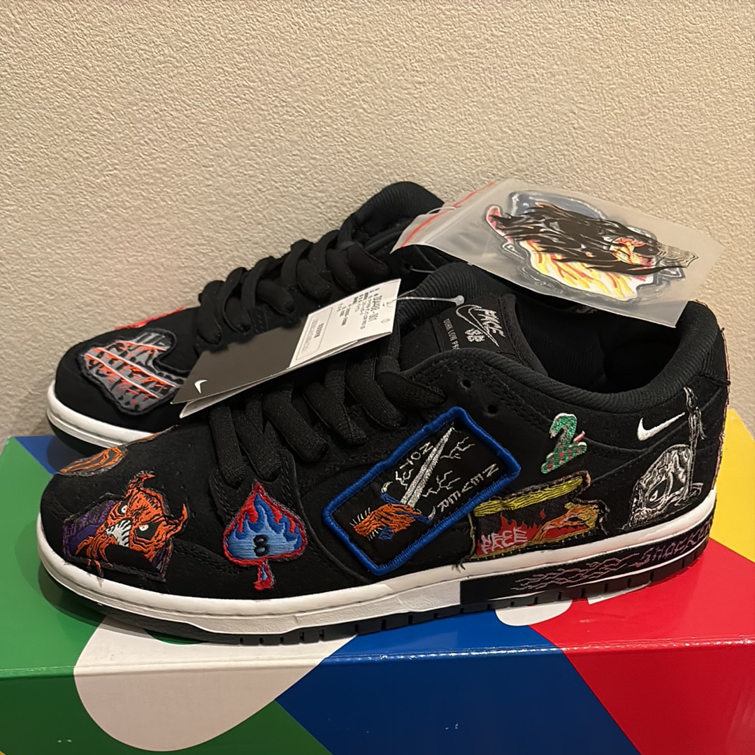 Neck face × Nike SB Dunk Low "Black/White/Multi Color"