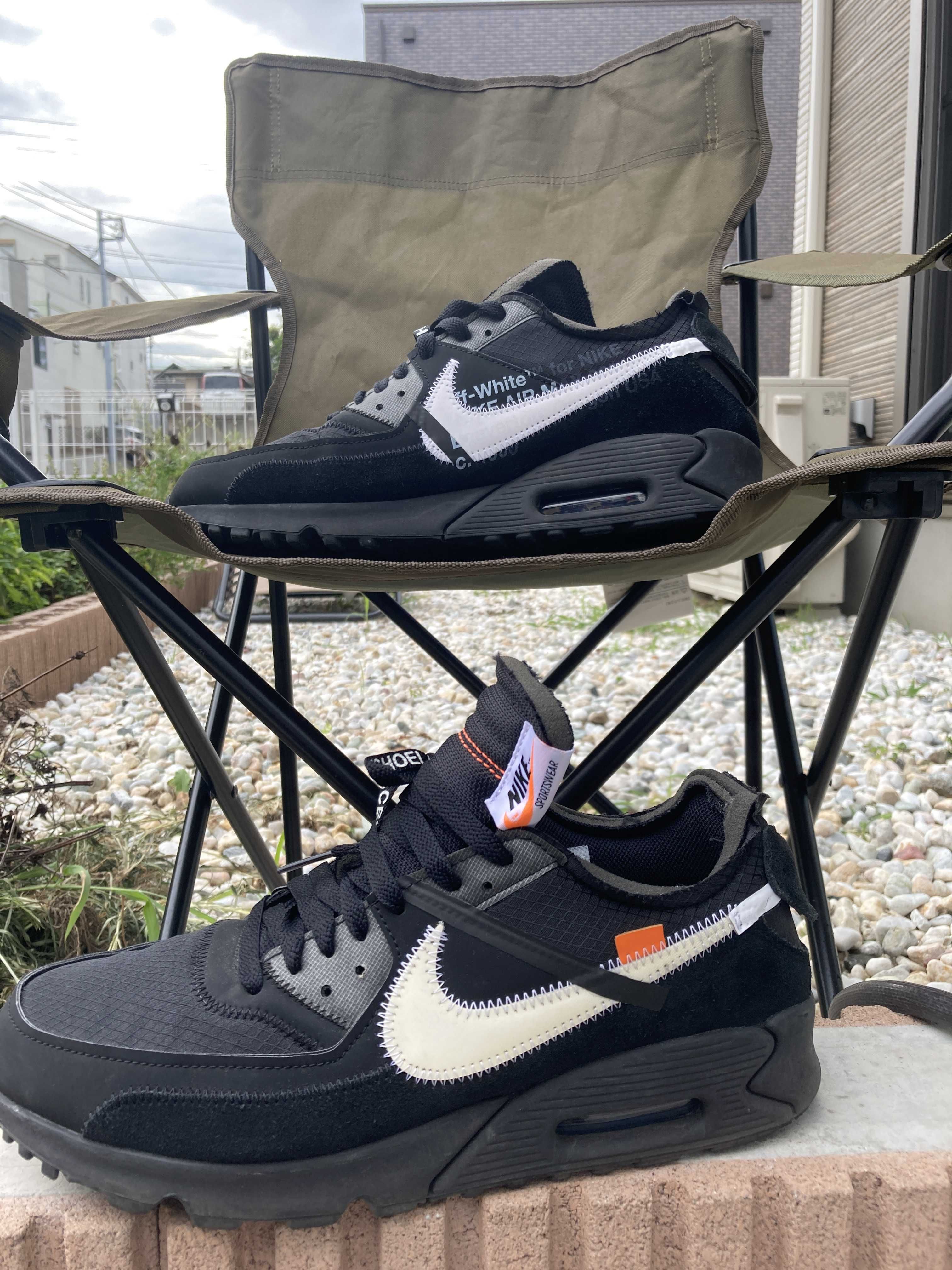 Off-White × Nike Air Max 90 "Black/Black-Cone-White"