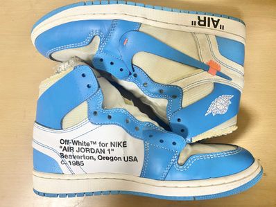 Off-White × Nike Air Jordan 1 High UNC "White/Dark Powder Blue"