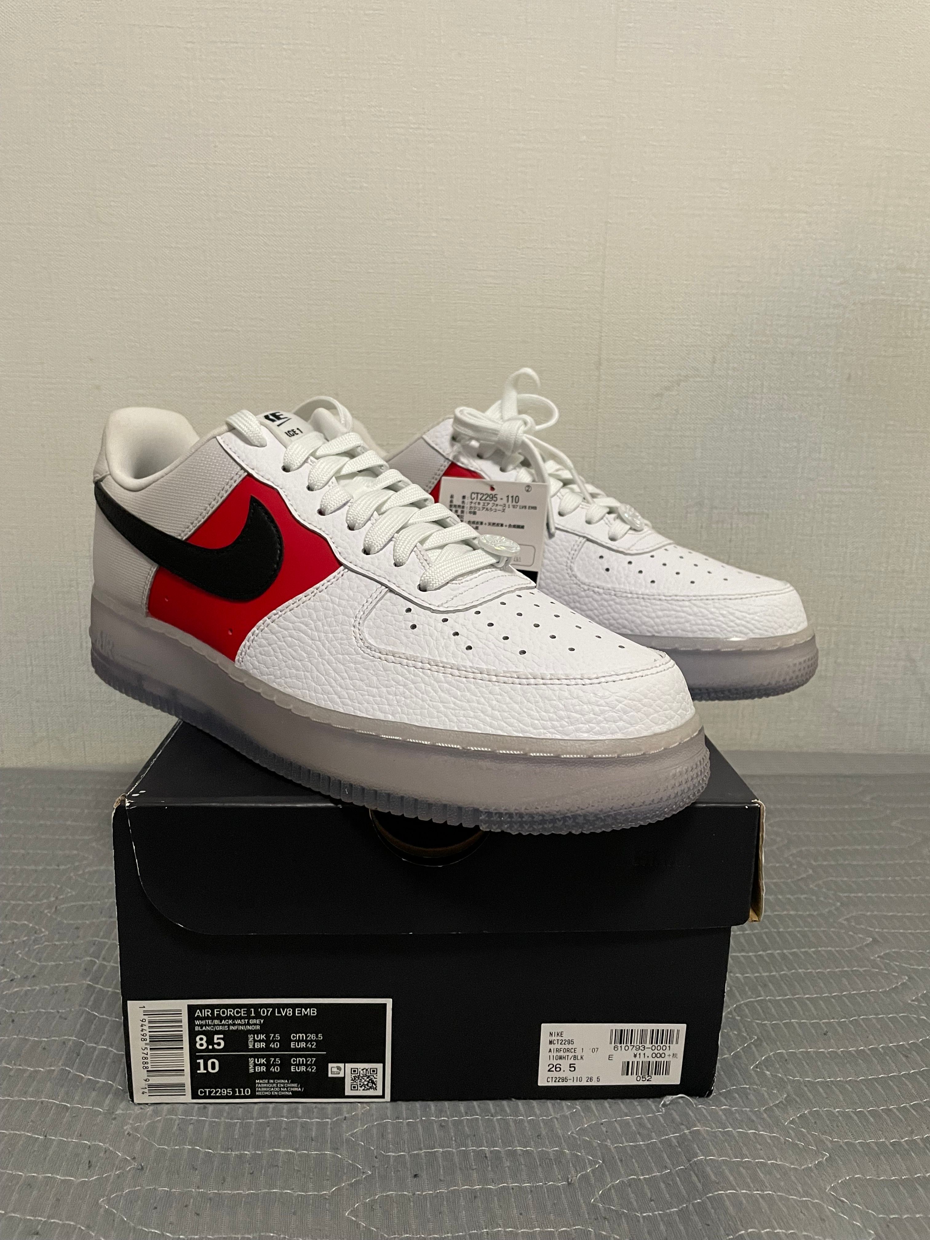 Nike Air Force 1 Low '07 LV8 EMB "White/Red"