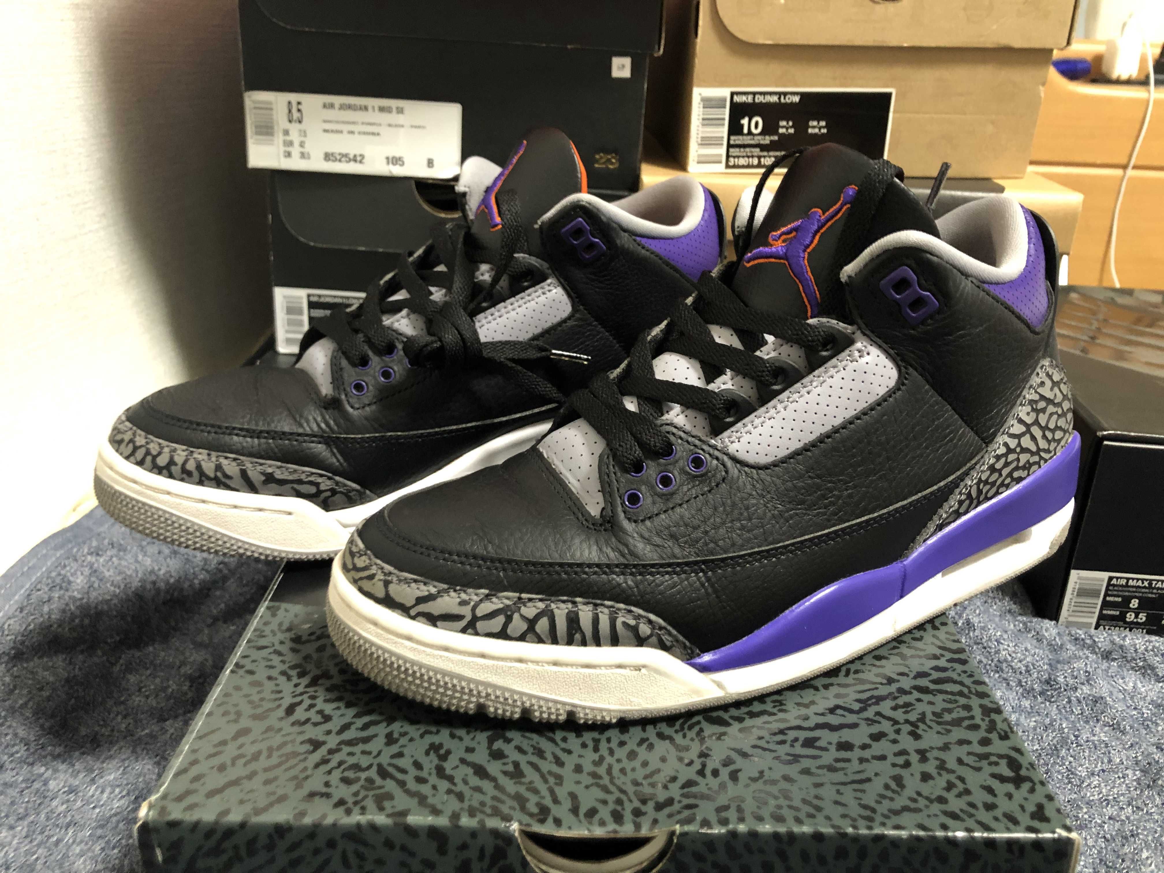 Nike Air Jordan 3 Retro "Black/Court Purple"