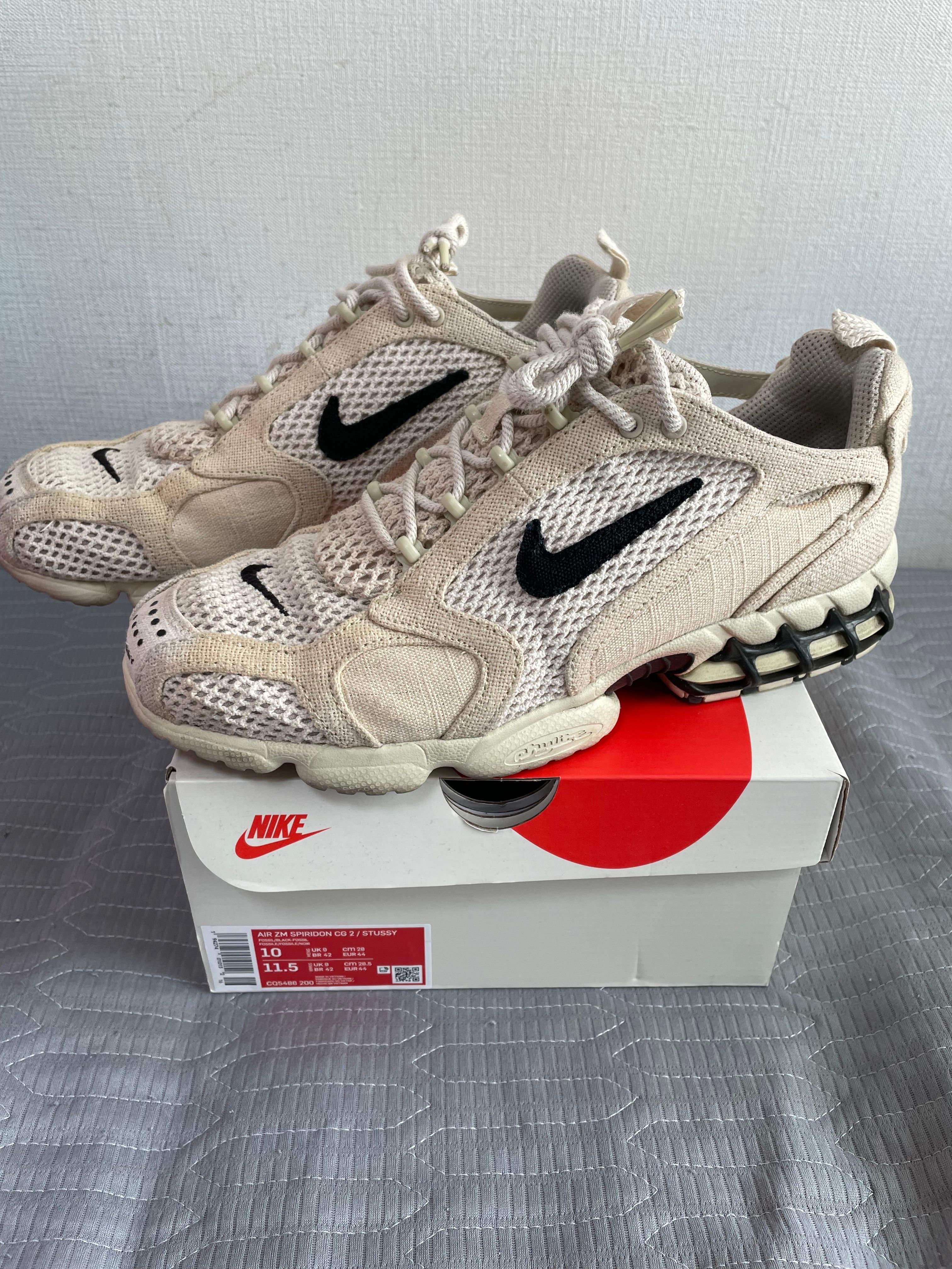 Stussy × Nike Air Zoom Spiridon CG 2 "Fossil/Black"