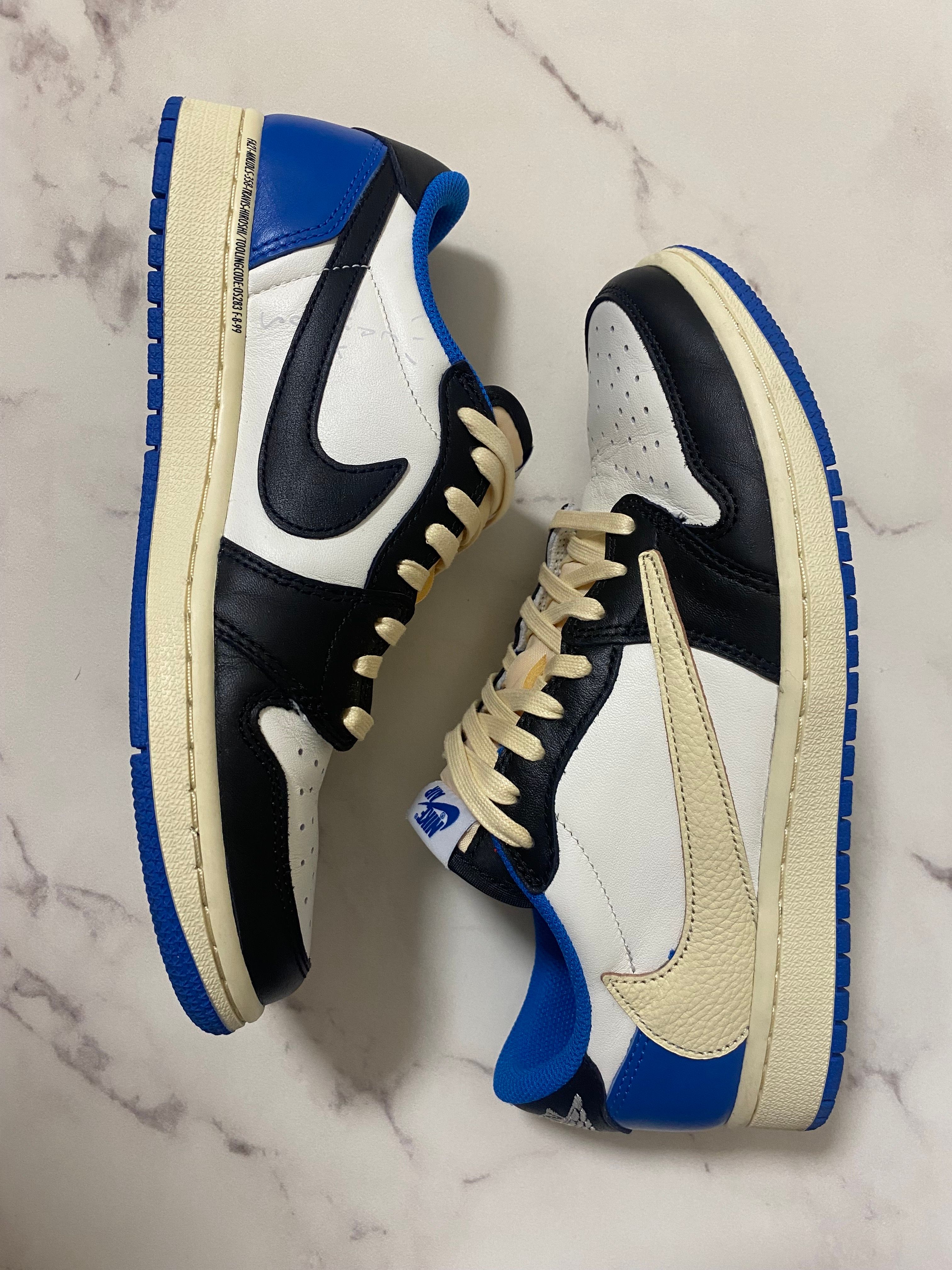 Travis Scott × fragment design × Nike Air Jordan 1 Low OG SP "Military Blue"