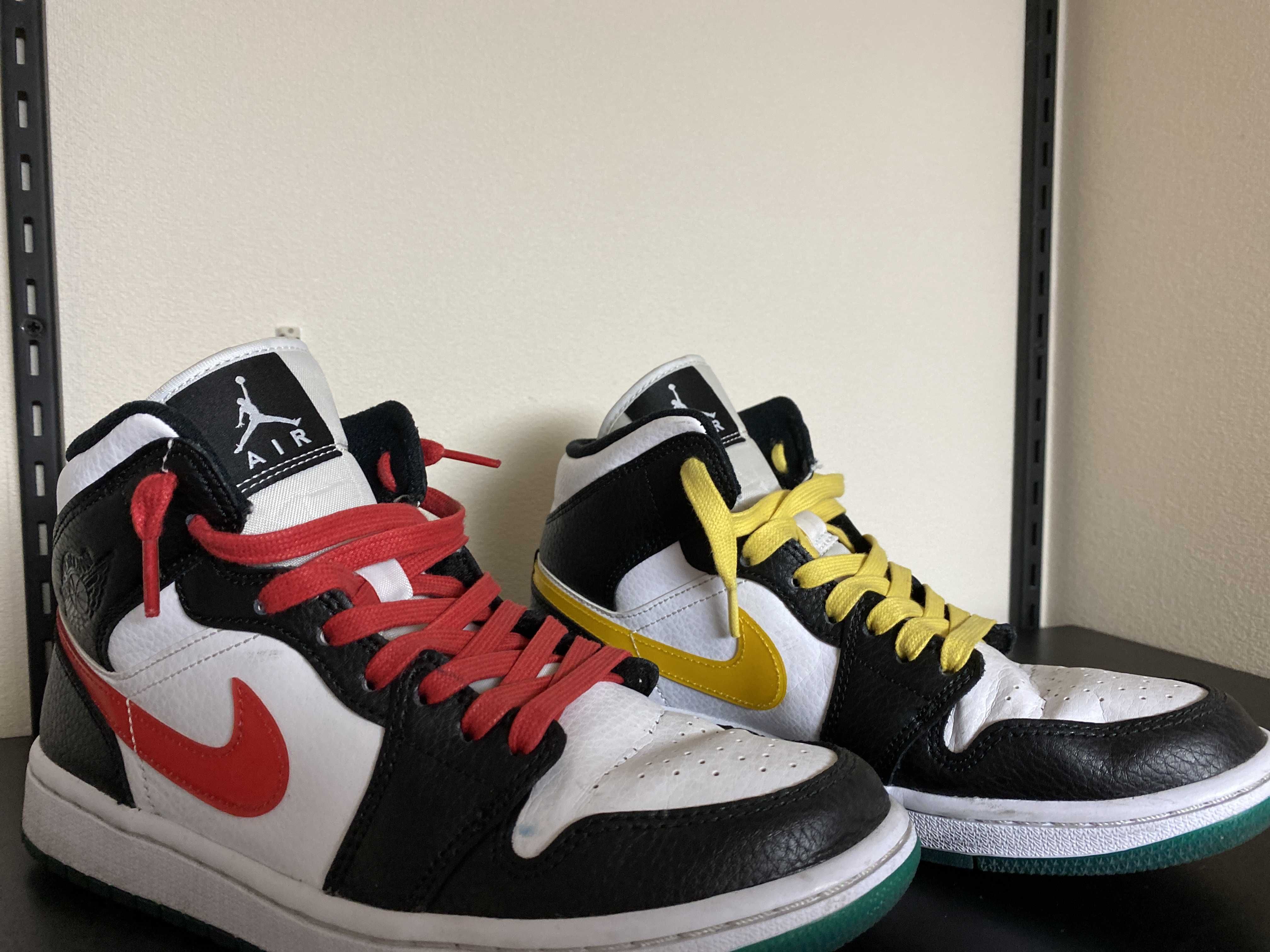 Nike Women's Air Jordan 1 Mid "White/Red/Yellow"