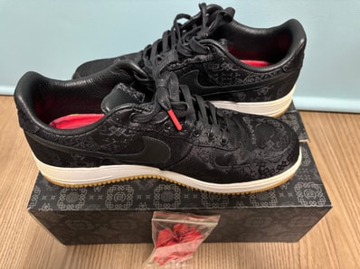 fragment design × CLOT × Nike Air Force 1 Low "Black"